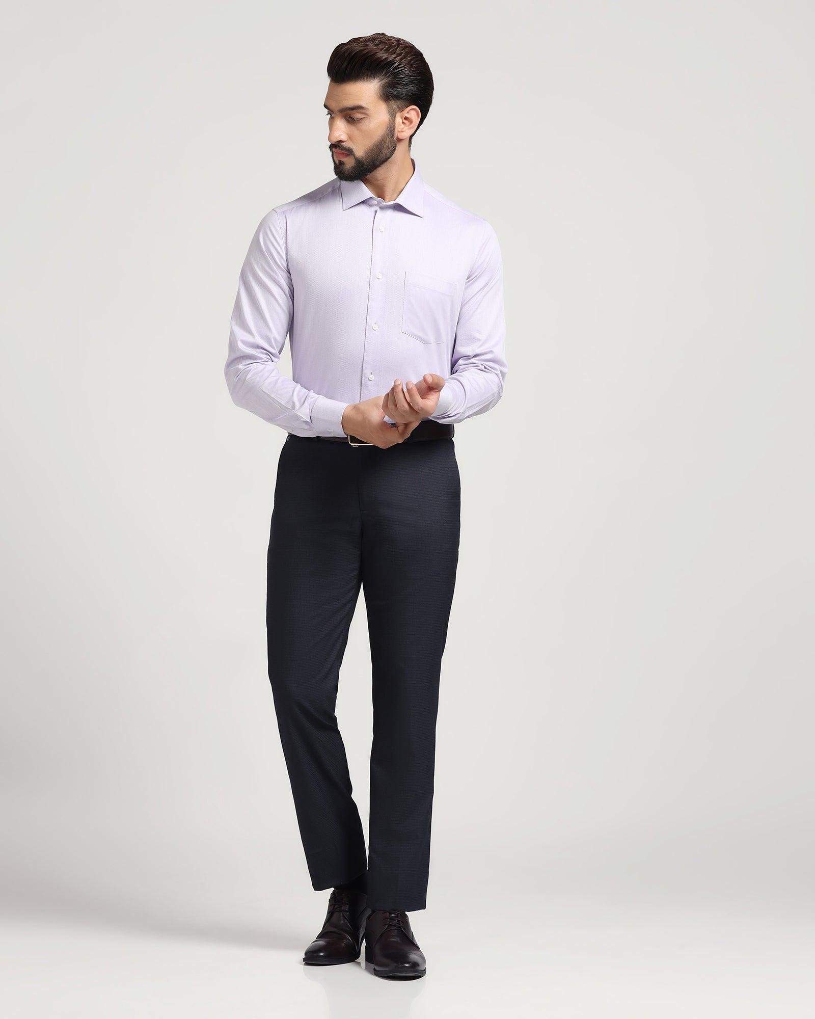 Slim Comfort B-95 Formal Navy Check Trouser - Versa - Blackberrys