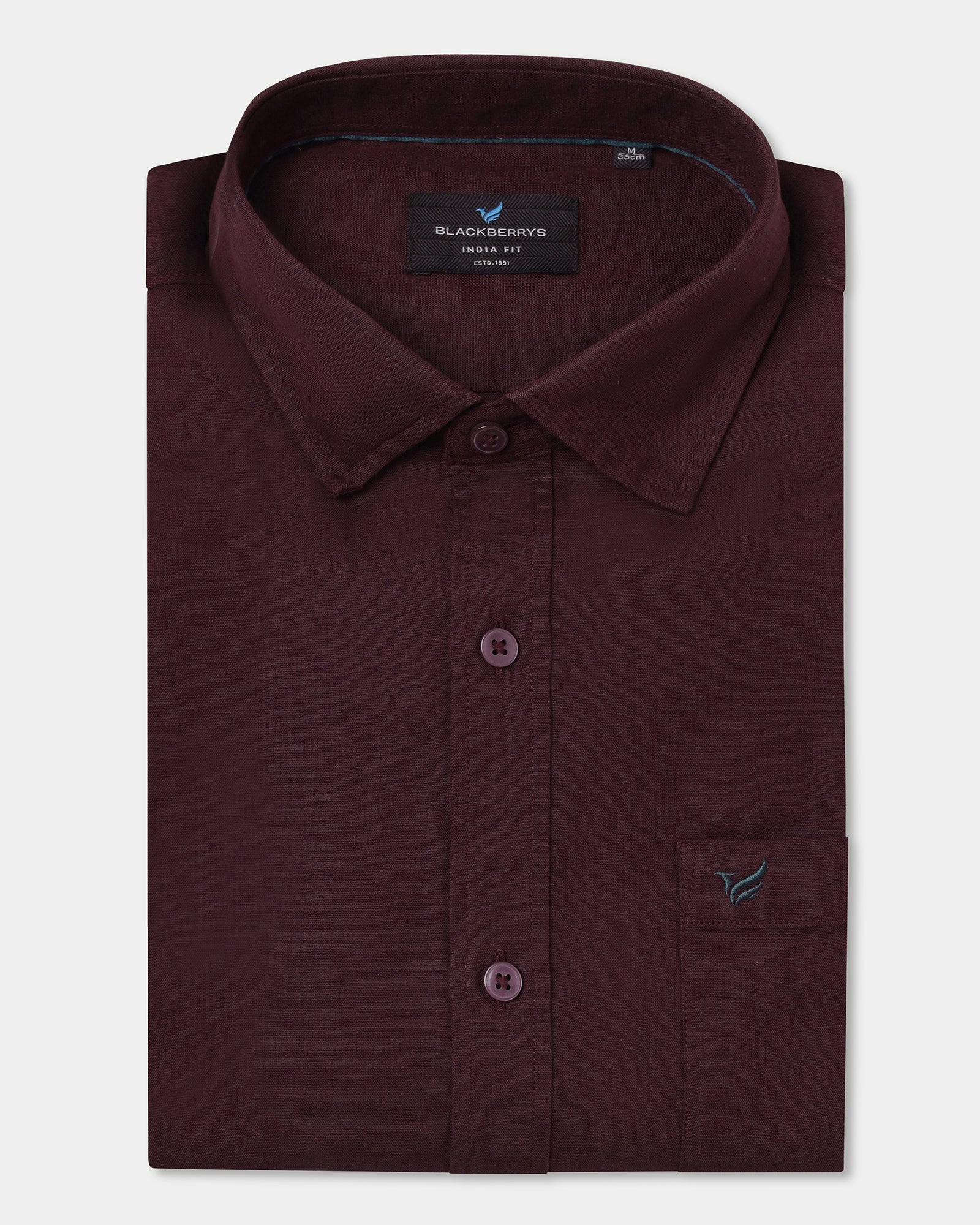 Cherry Lacquer Linen Solid Shirt - Salmon