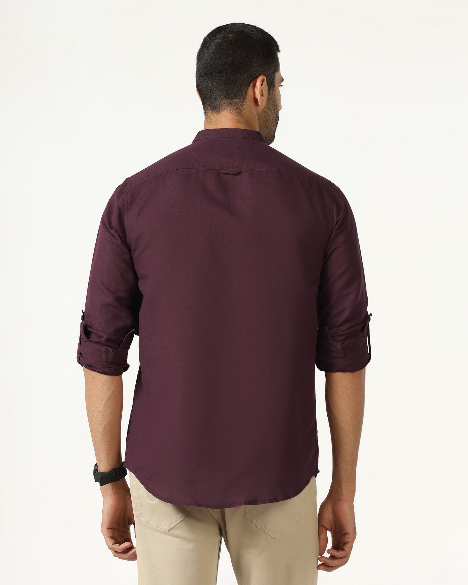 Cherry Lacquer Linen Solid Shirt - Salmon