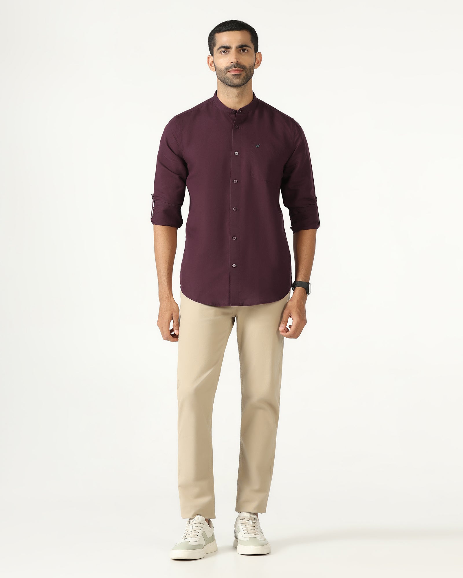 Cherry Lacquer Linen Solid Shirt - Salmon