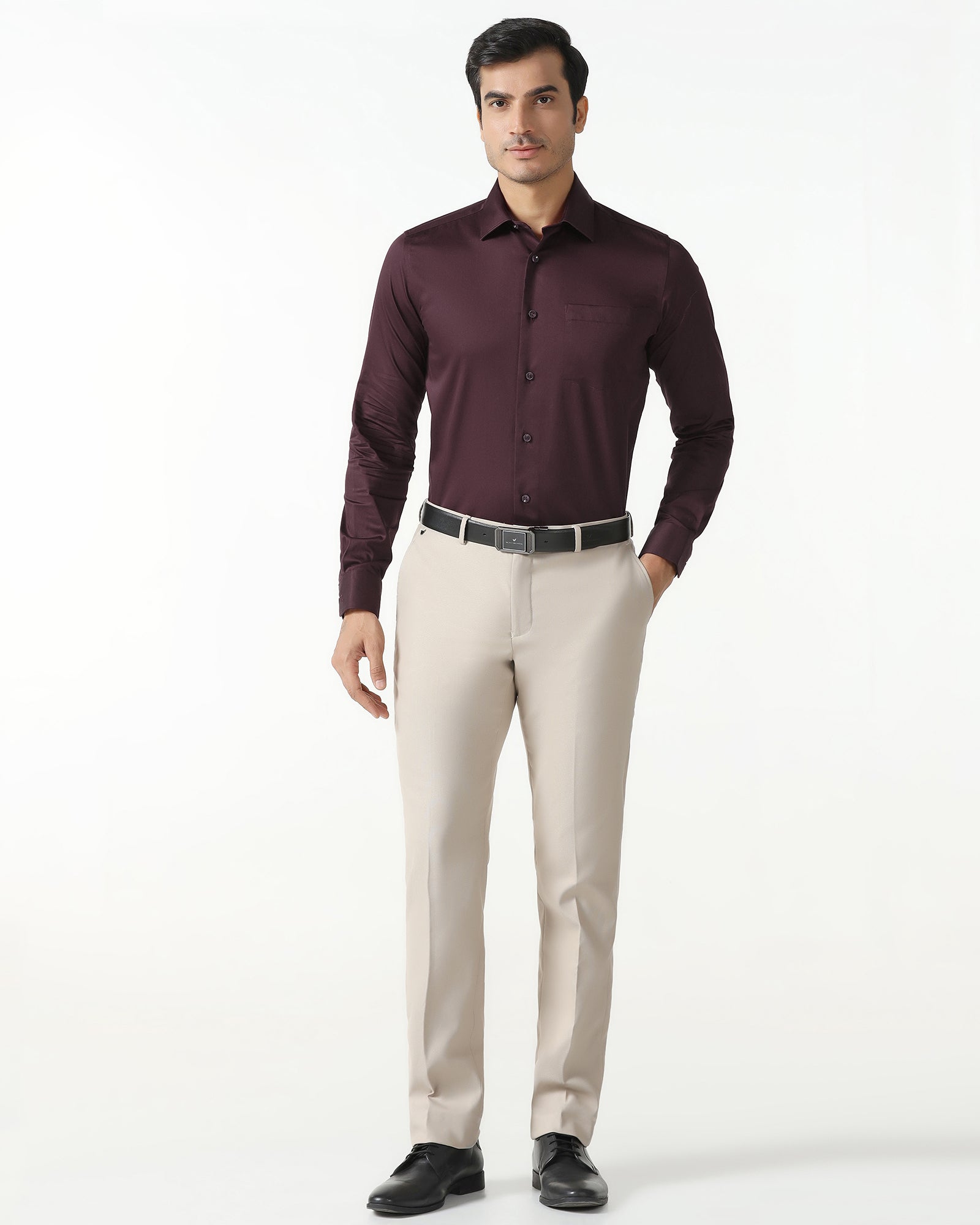 Cherry Lacquer Non Iron Solid Shirt - Sylvia