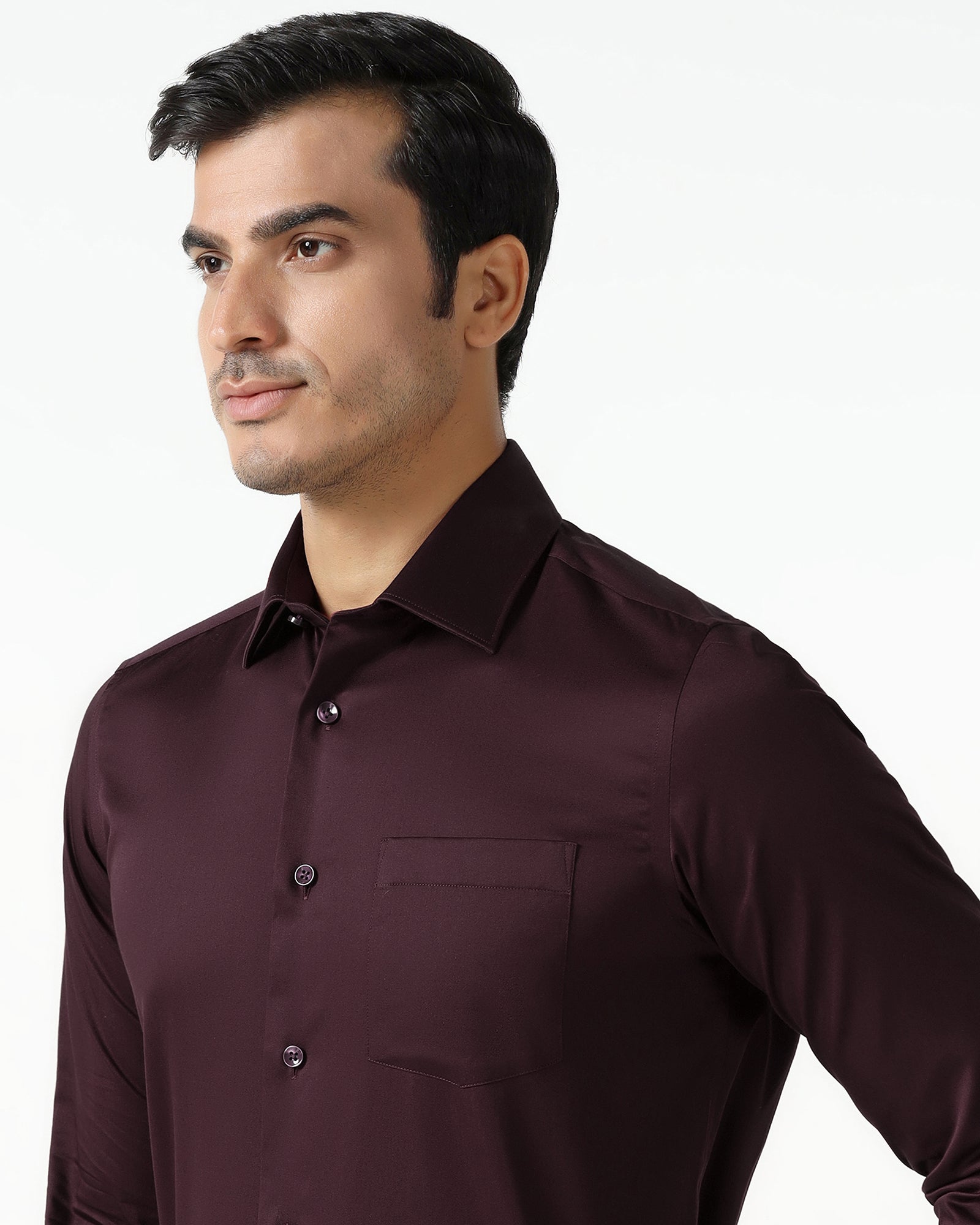 Cherry Lacquer Non Iron Solid Shirt - Sylvia