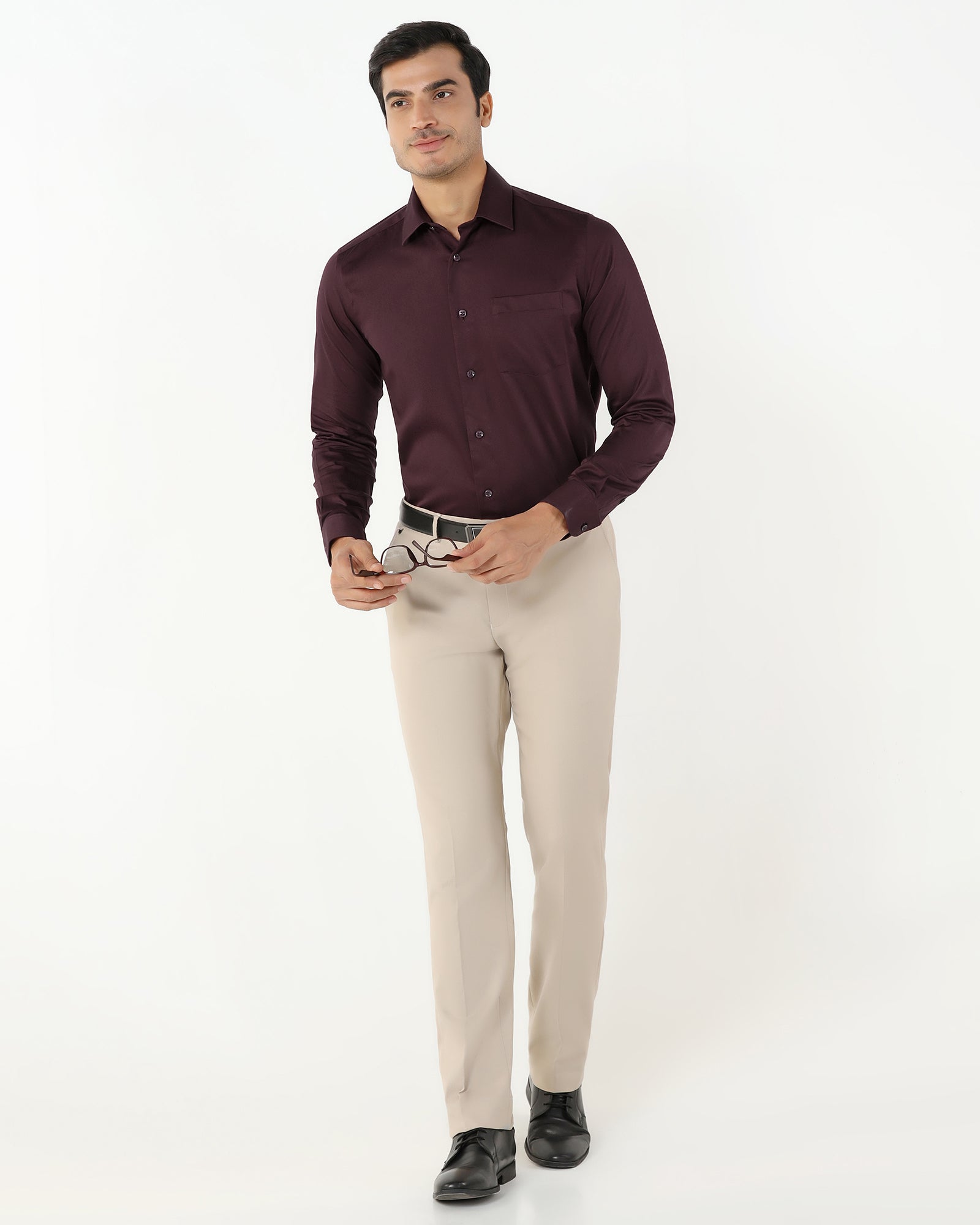 Cherry Lacquer Non Iron Solid Shirt - Sylvia