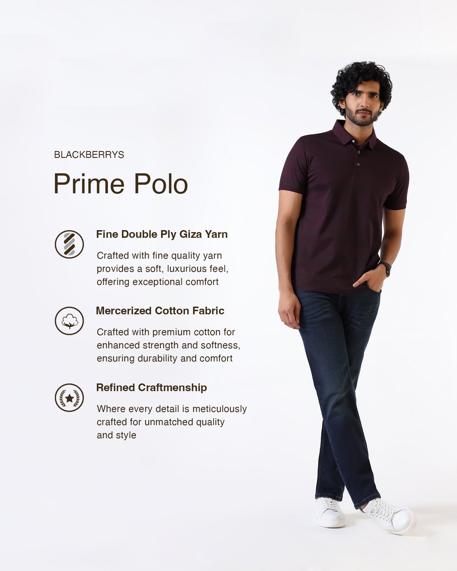 Cherry Lacquer Stripe Polo - Tip
