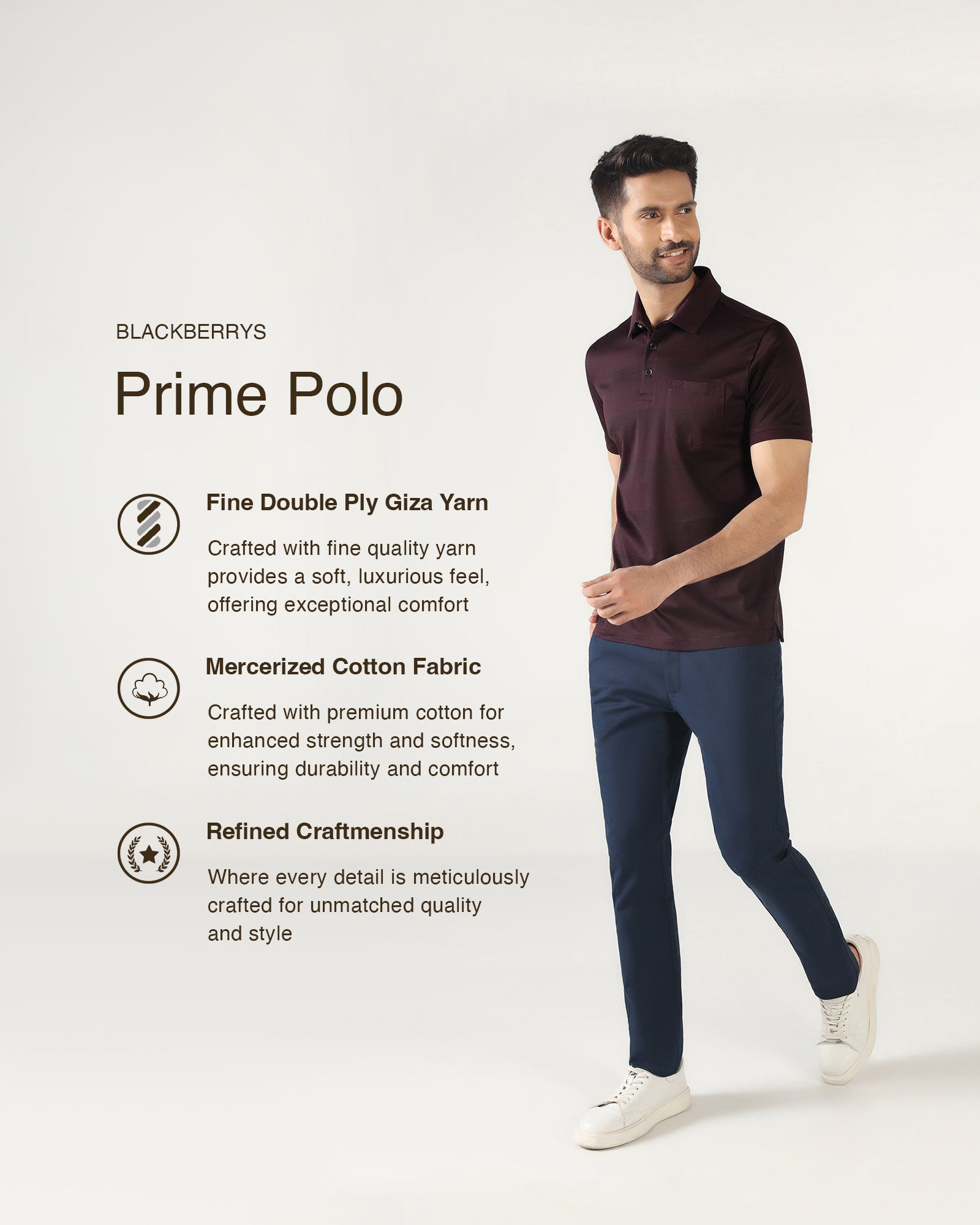 Cherry Lacquer Stripe Polo - Tip