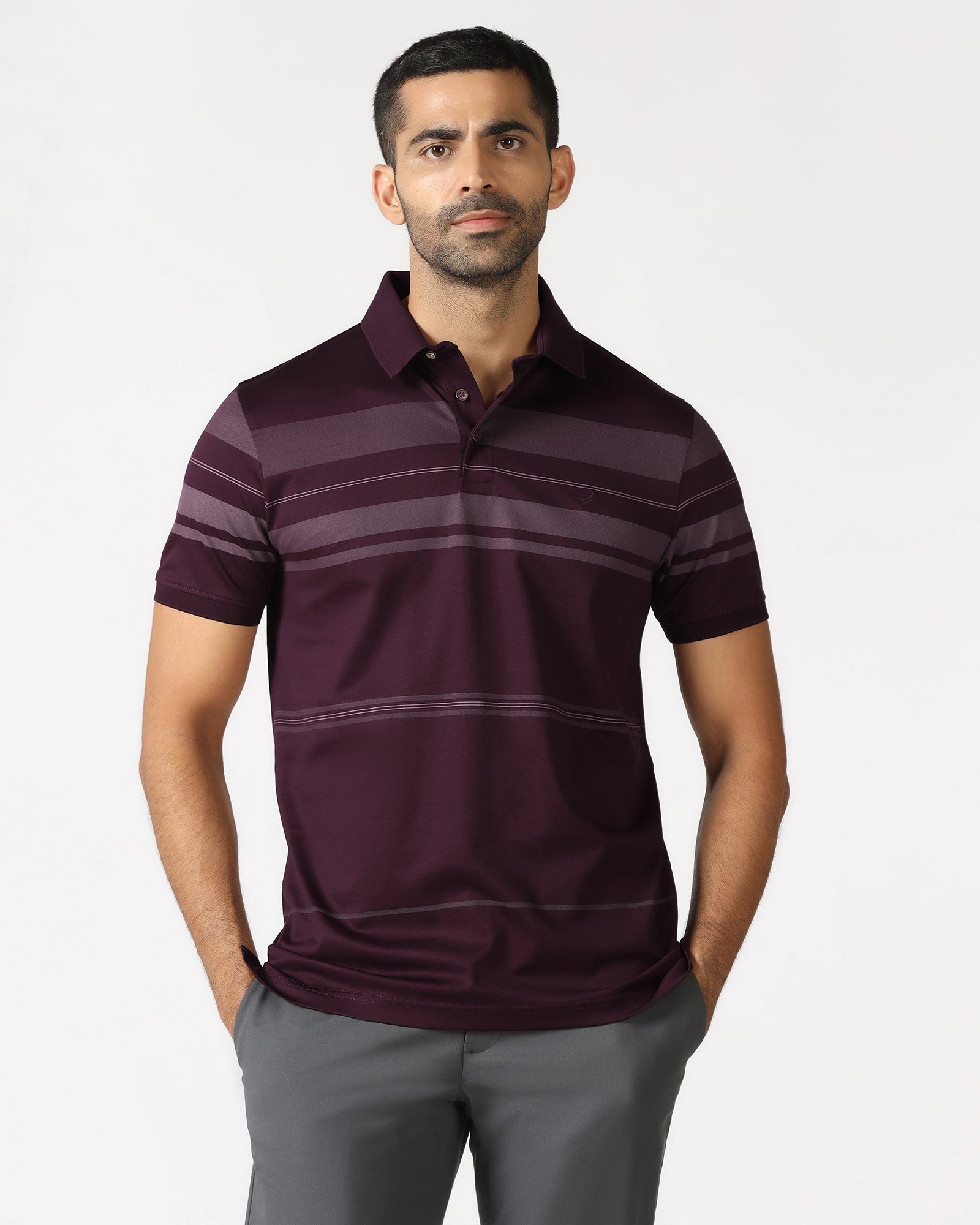 Cherry Lacquer Stripe Polo - Tuck