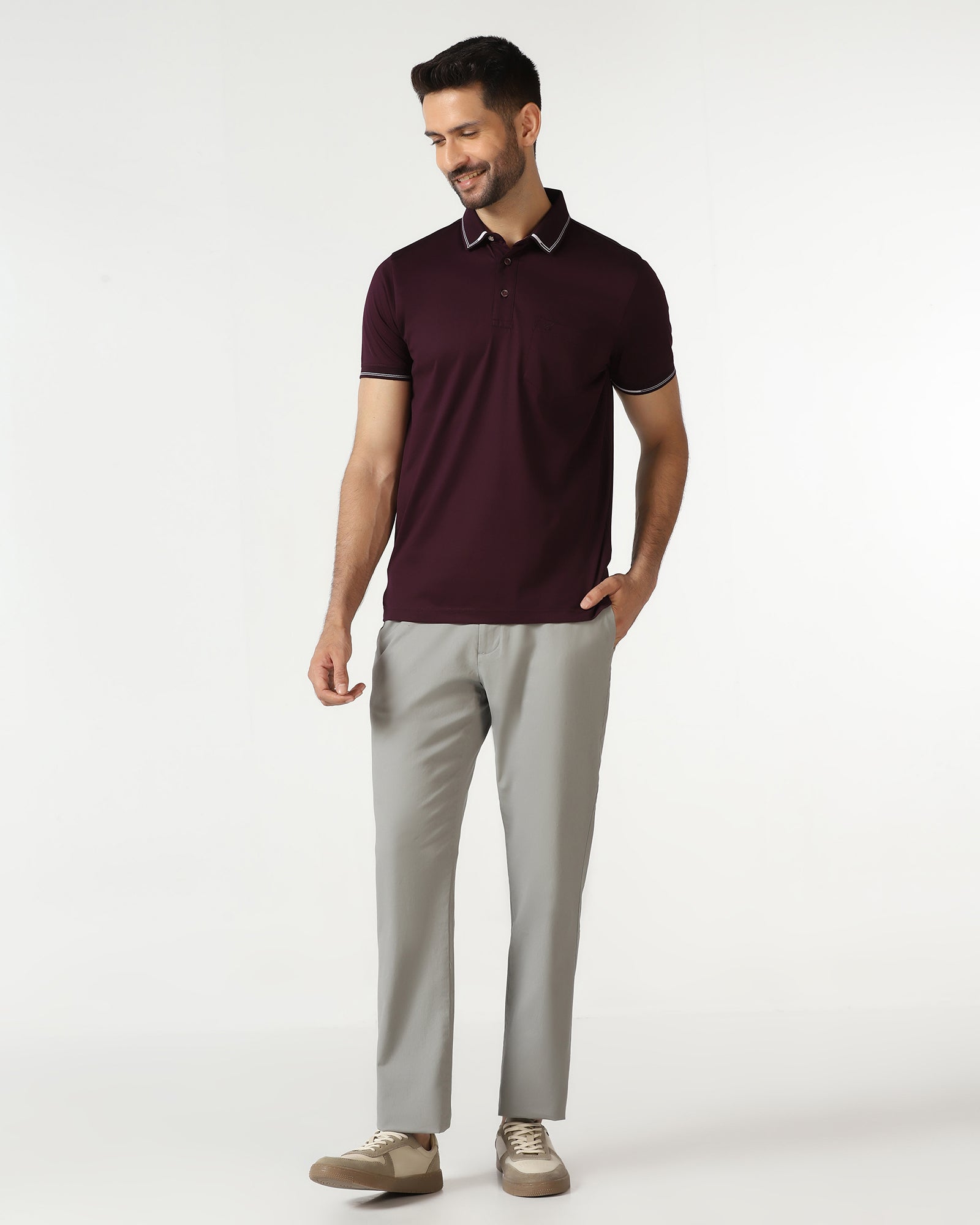 Cherry Lacqueruer Solid Polo - Mond