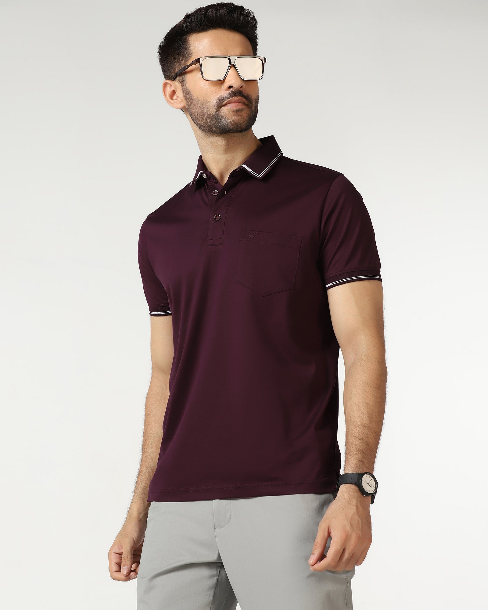 Cherry Lacqueruer Solid Polo - Mond