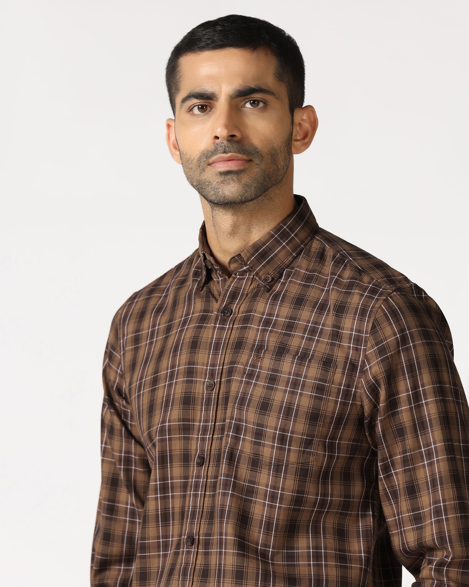 Chocolate Sauce Check Shirt - Yahiko