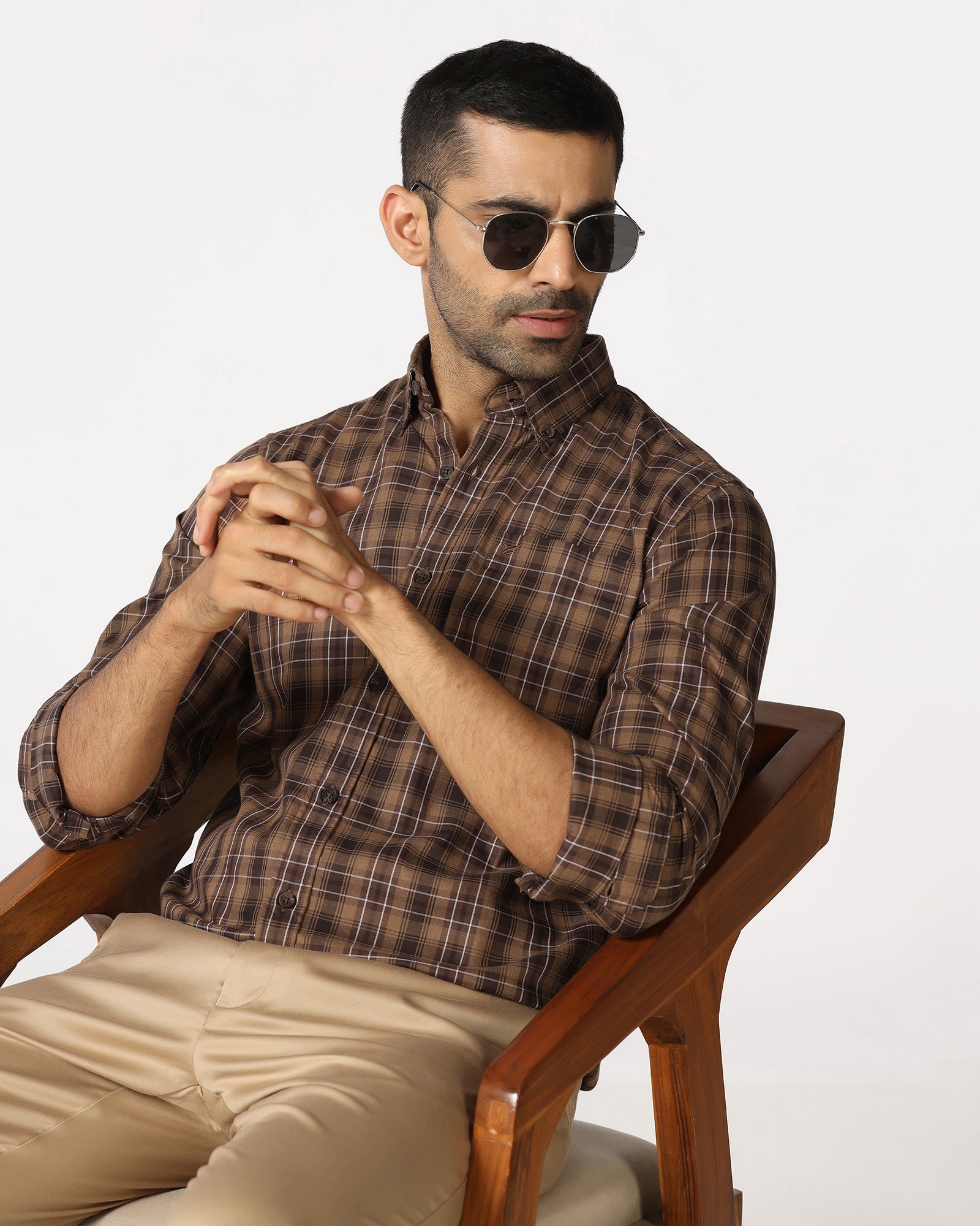 Chocolate Sauce Check Shirt - Yahiko