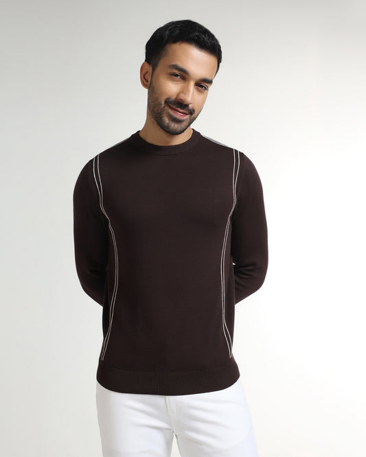 Chocolate Sauce Crew Neck Solid Sweater - George