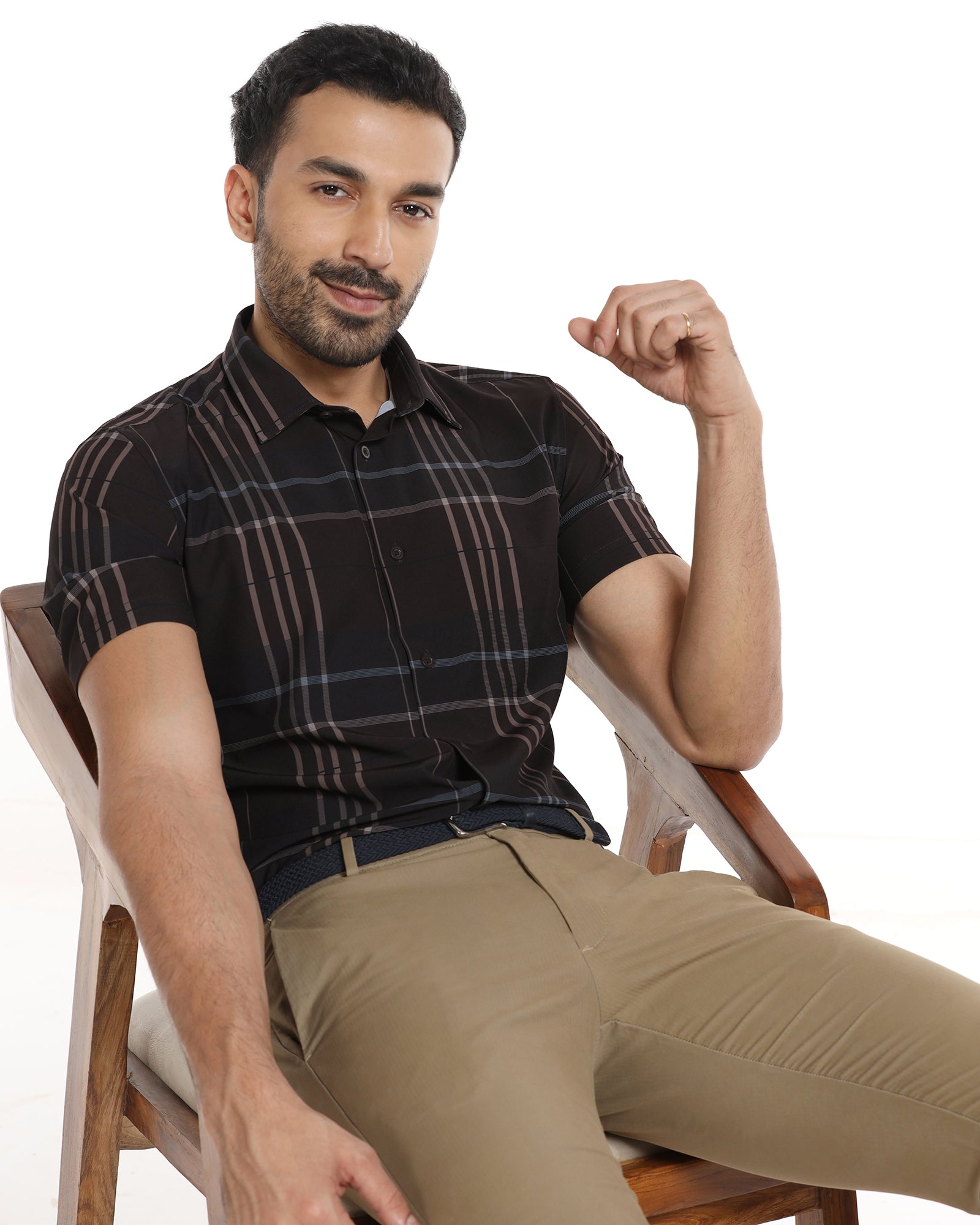 Chocolate Sauce Half Sleeve TechPro Check Shirt - Glen