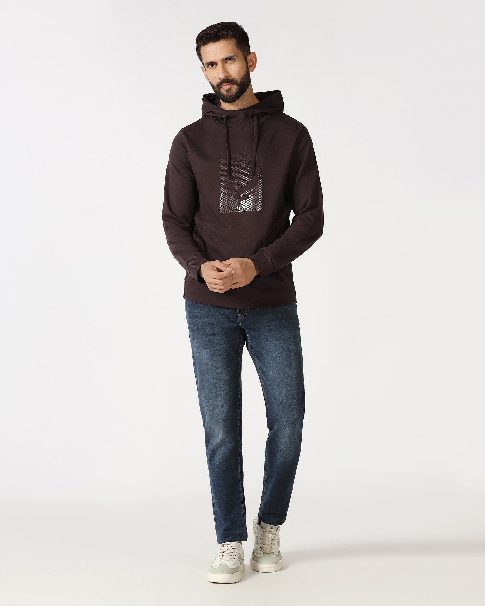 Chocolate Sauce Hoodie Solid Sweatshirt - Tempo