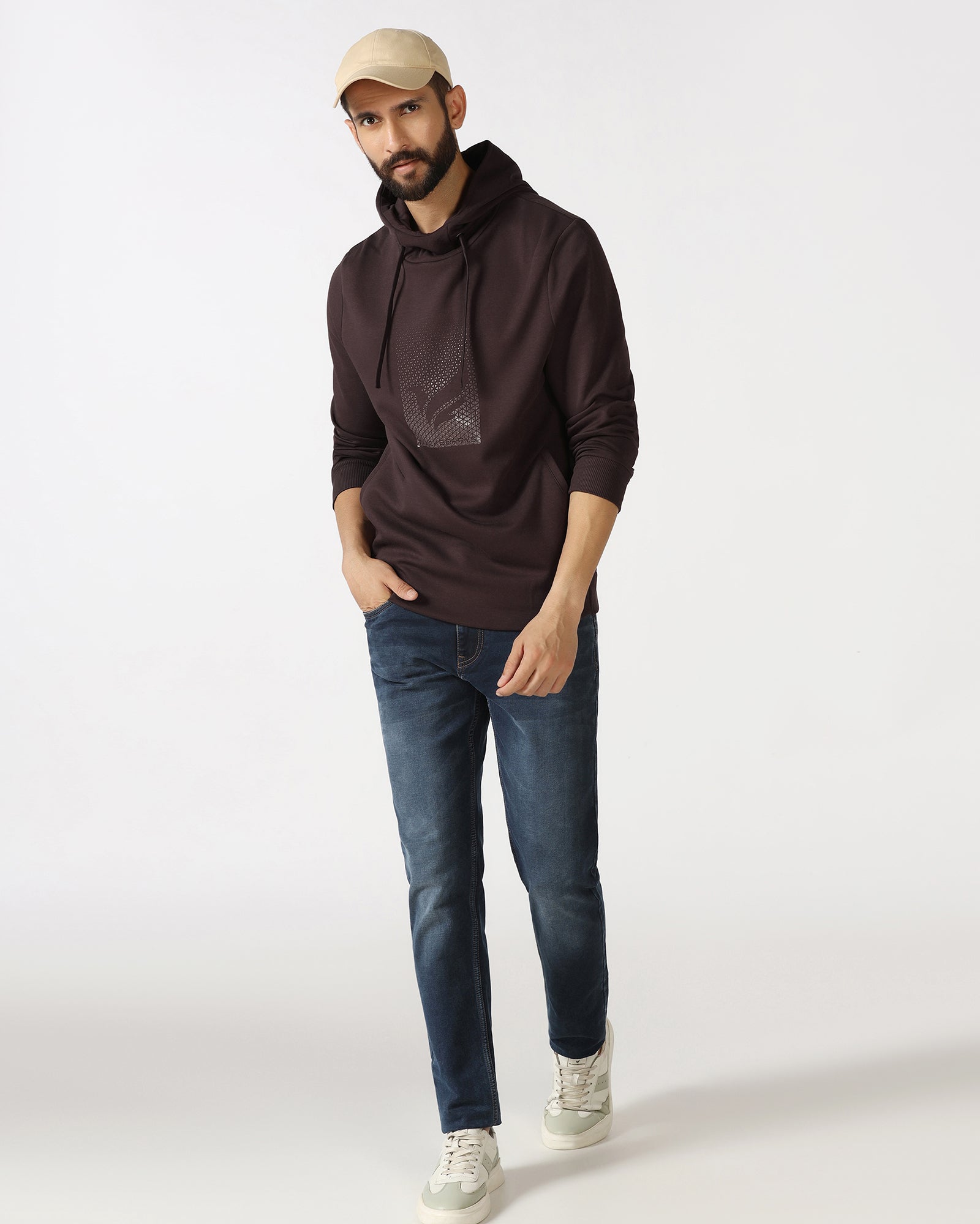 Chocolate Sauce Hoodie Solid Sweatshirt - Tempo