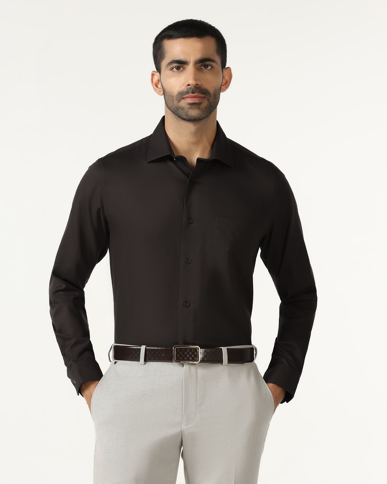 Chocolate Sauce Non Iron Textured Shirt - P31