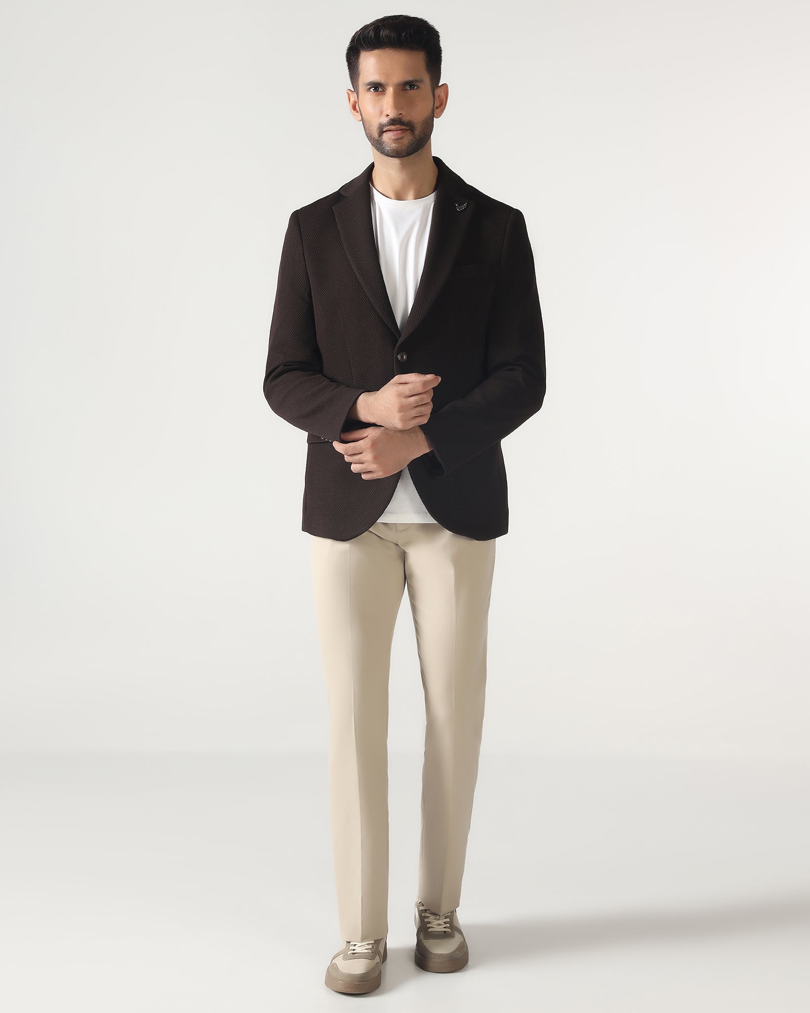 Chocolate Sauce Textured Blazer - Campari