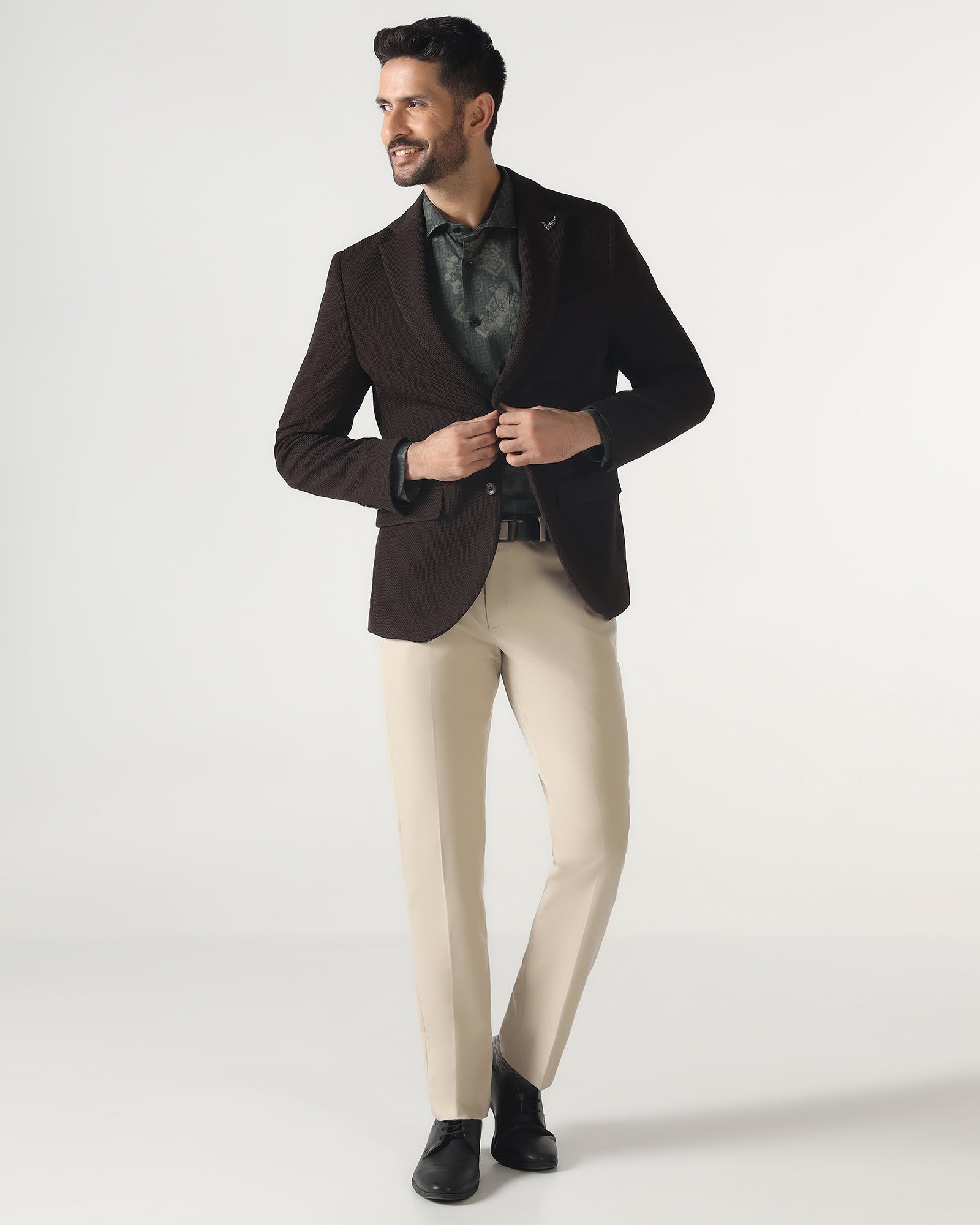 Chocolate Sauce Textured Blazer - Campari