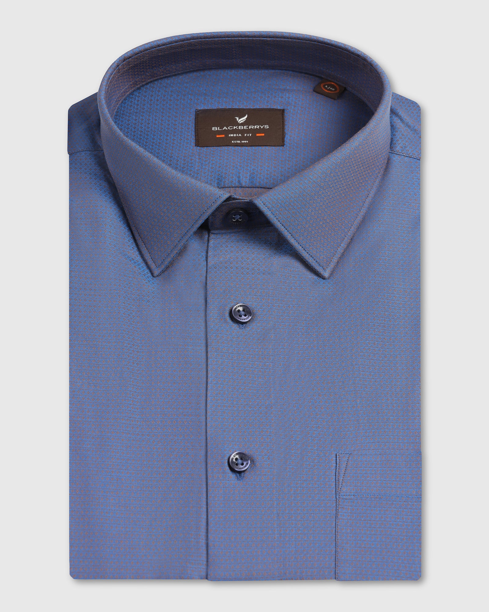 Cobalt Half Sleeve Textured Shirt - Zander