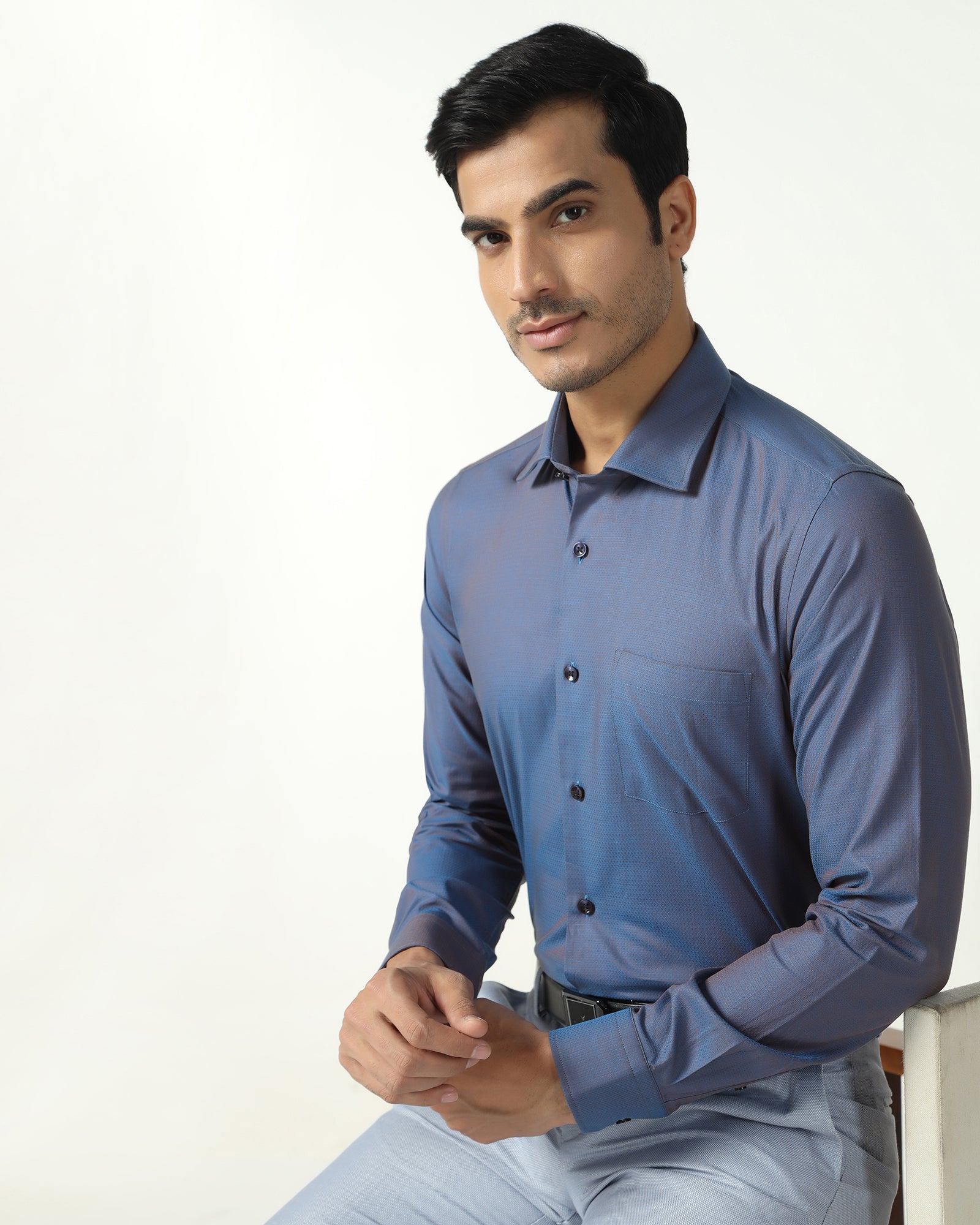 Cobalt Textured Shirt - Zander