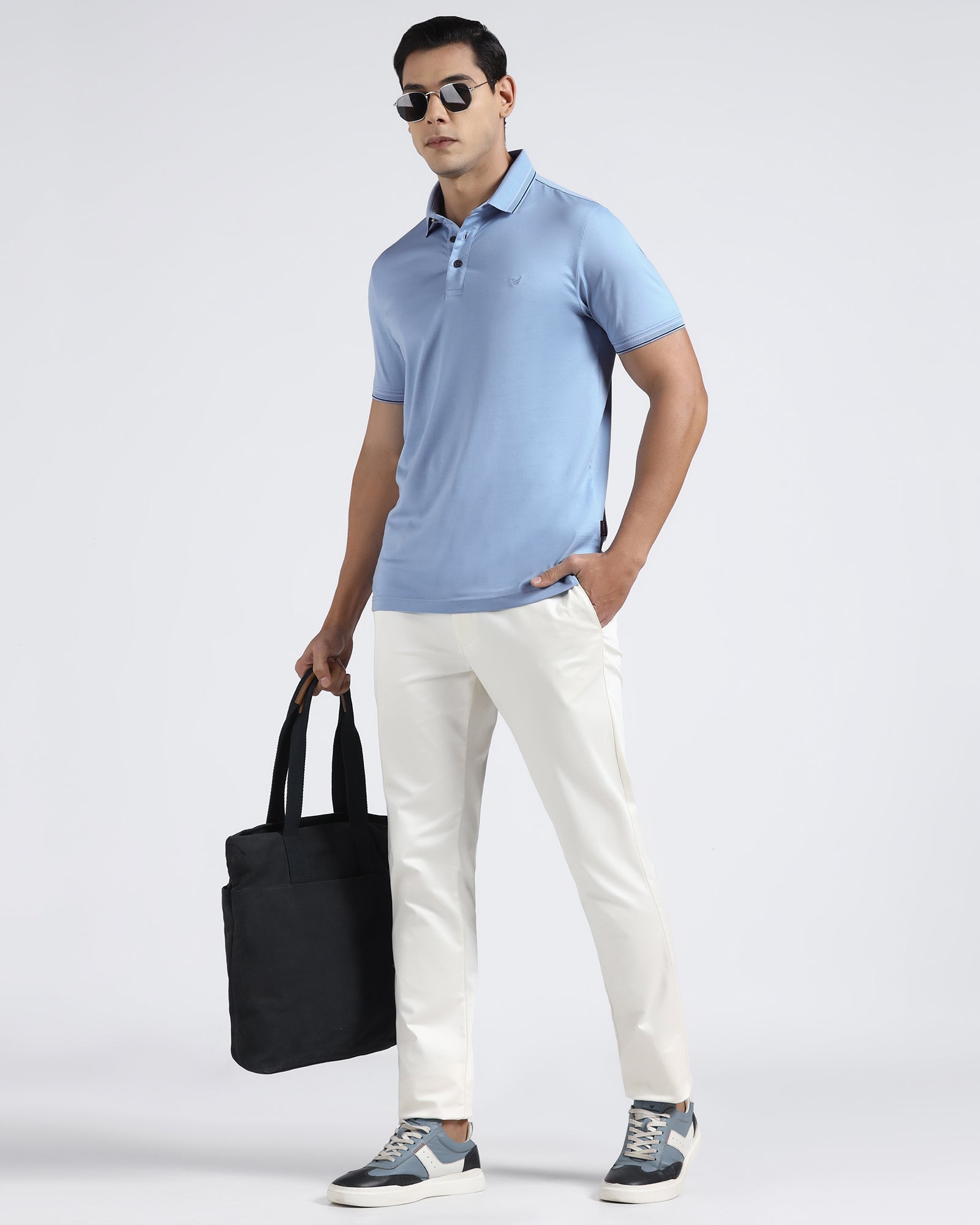 Cool Blue Solid Polo - Ram
