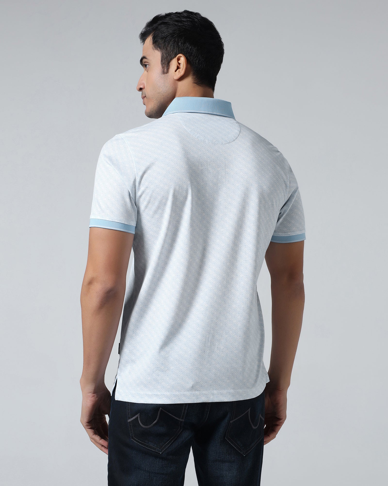 Cool Blue Printed Polo - Cross