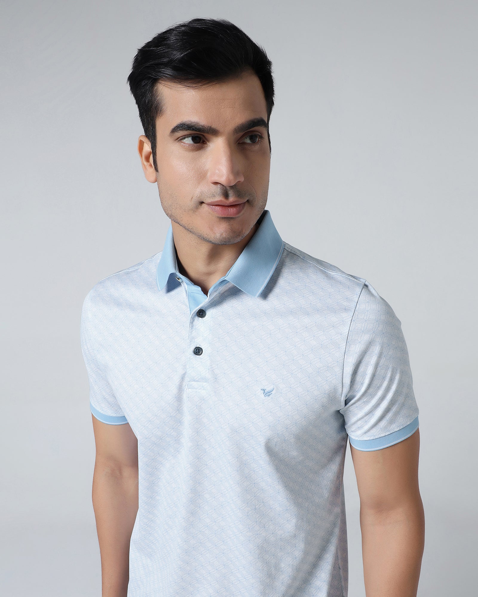 Cool Blue Printed Polo - Cross