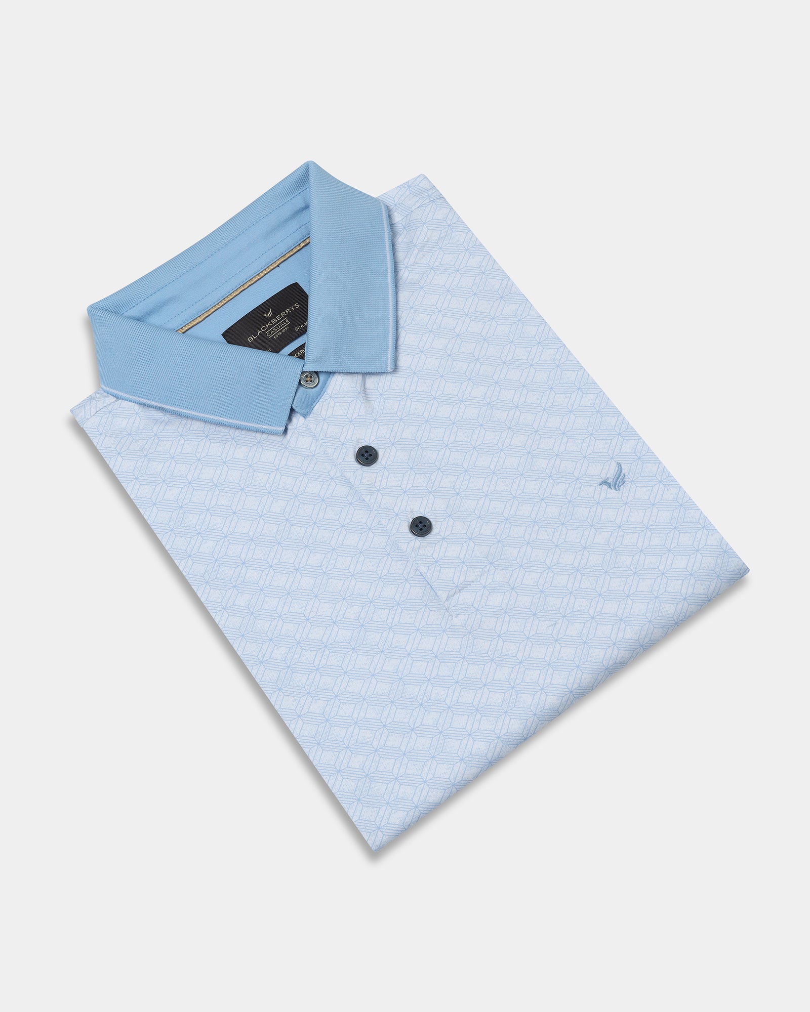 Cool Blue Printed Polo - Cross