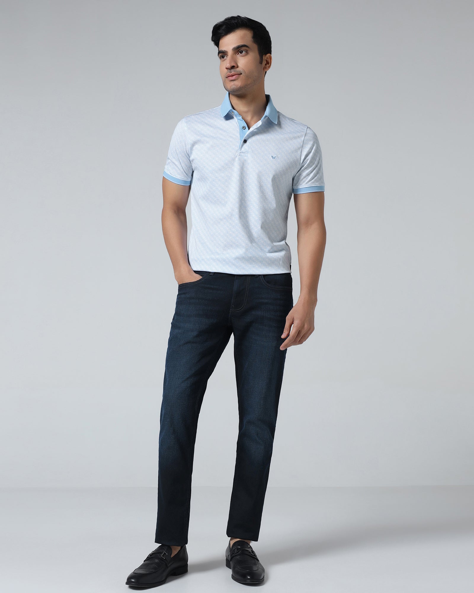 Cool Blue Printed Polo - Cross