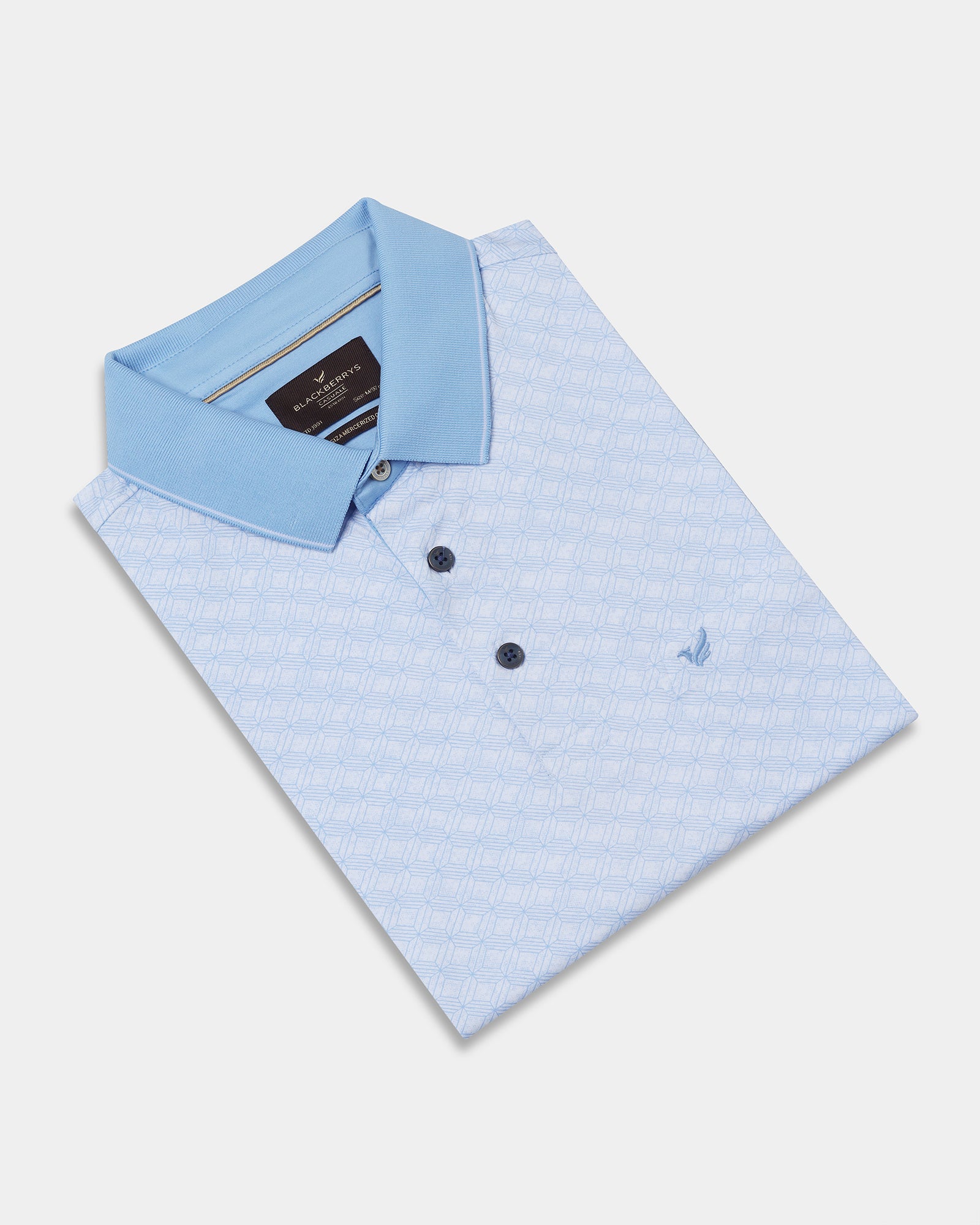 Cool Blue Printed Polo - Cross
