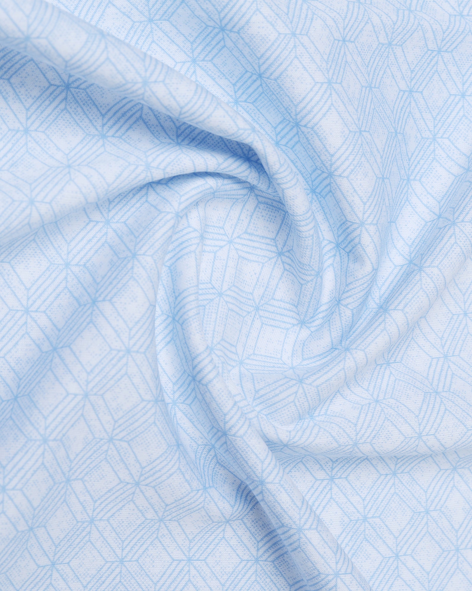 Cool Blue Printed Polo - Cross