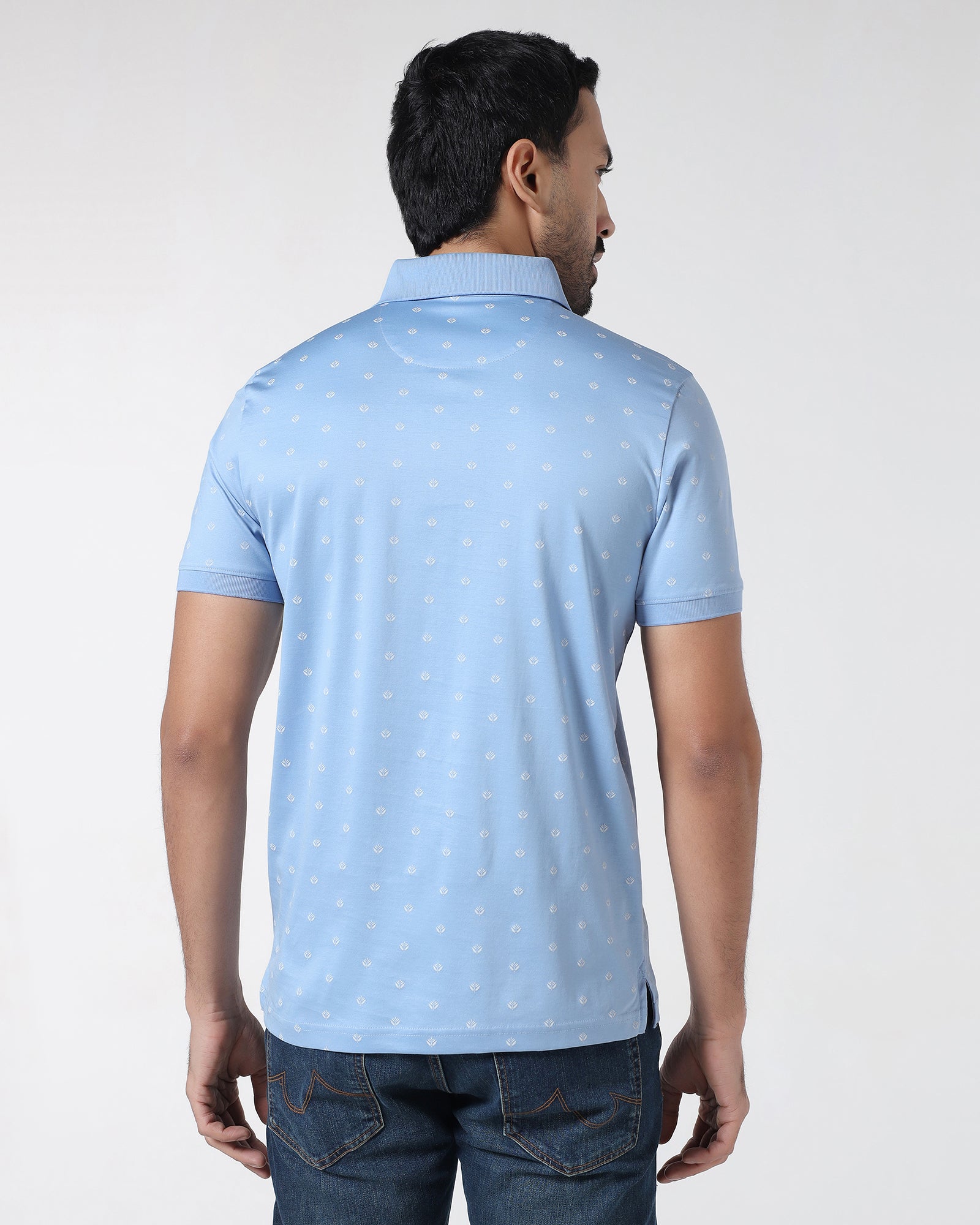 Cool Blue Printed Polo - Joey