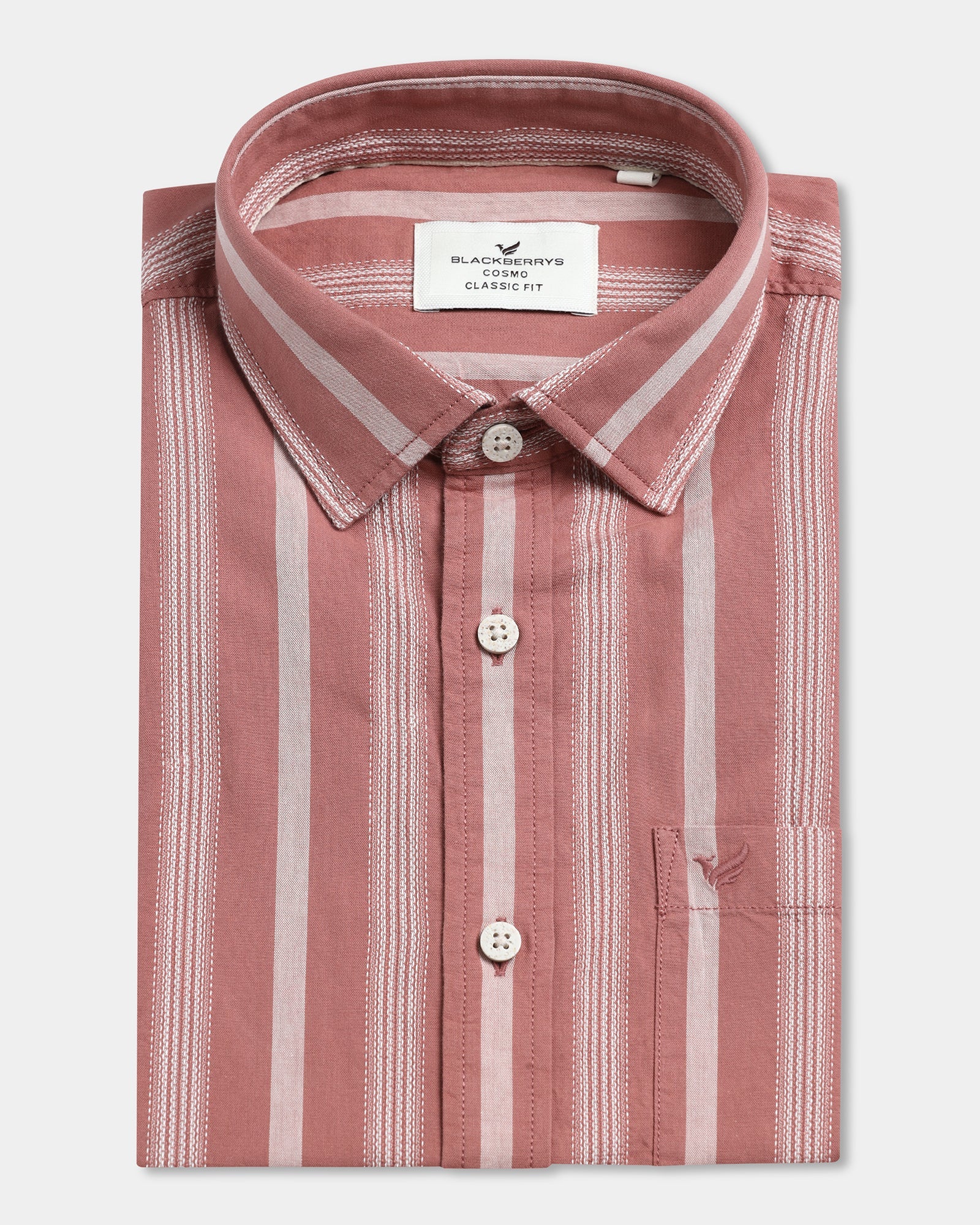 Coral Half Sleeve Stripe Shirt - Mantus