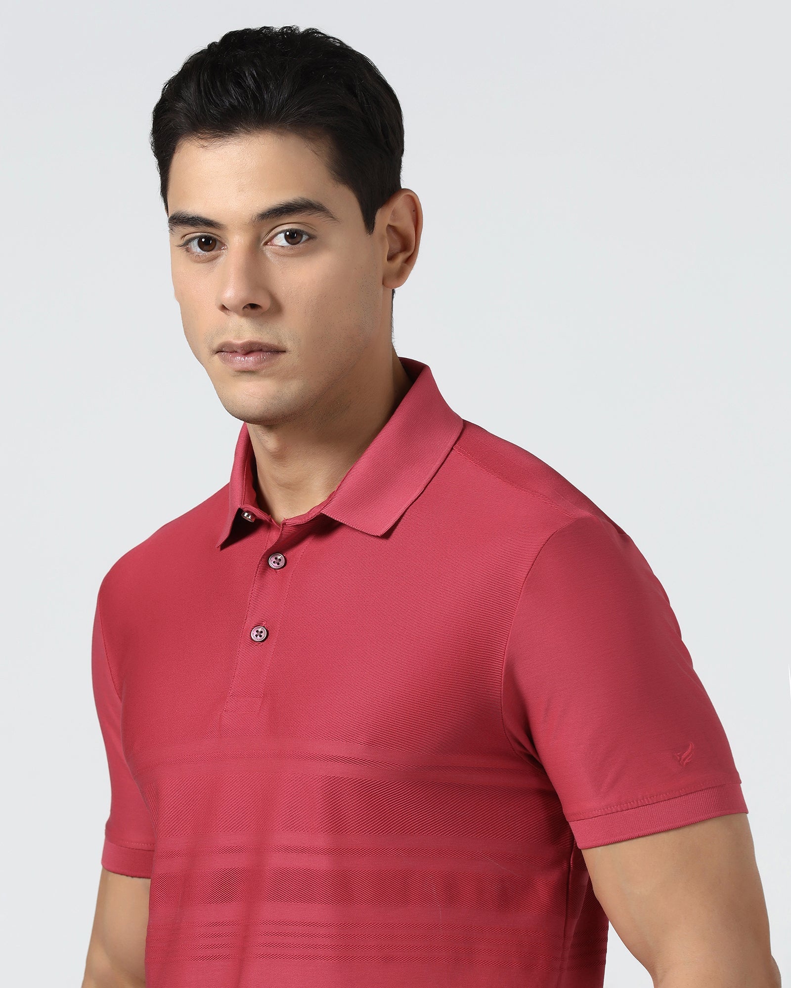 Coral Textured Polo - Peek