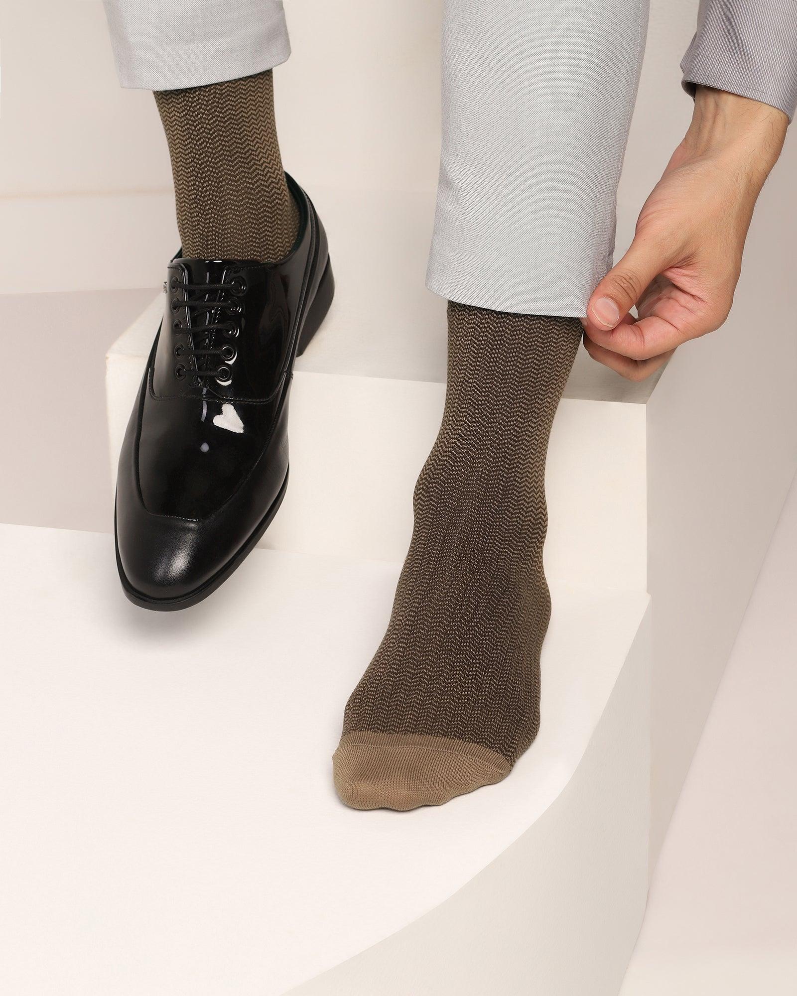 Cotton Beige Knitted Socks - Tusken