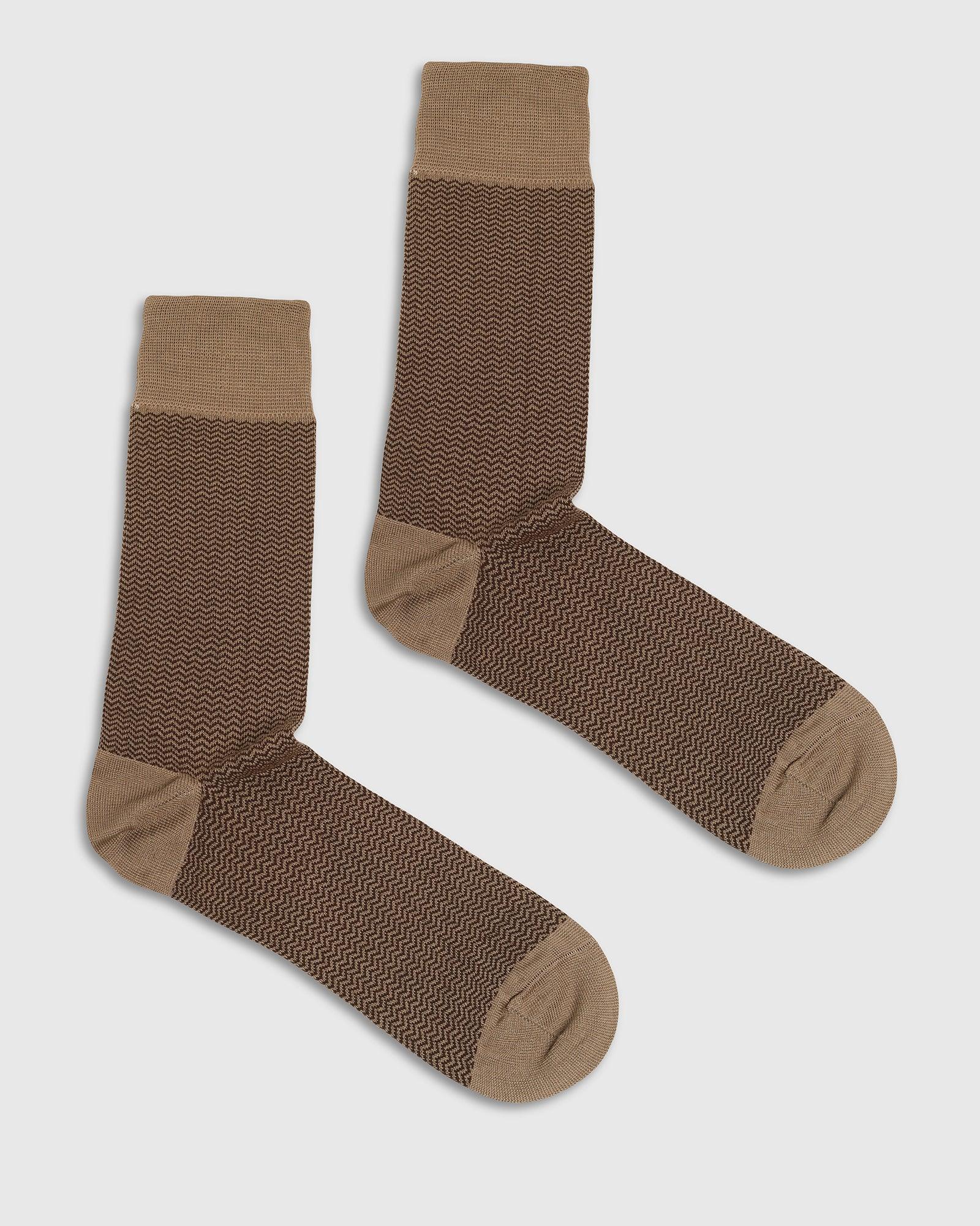 Cotton Beige Knitted Socks - Tusken