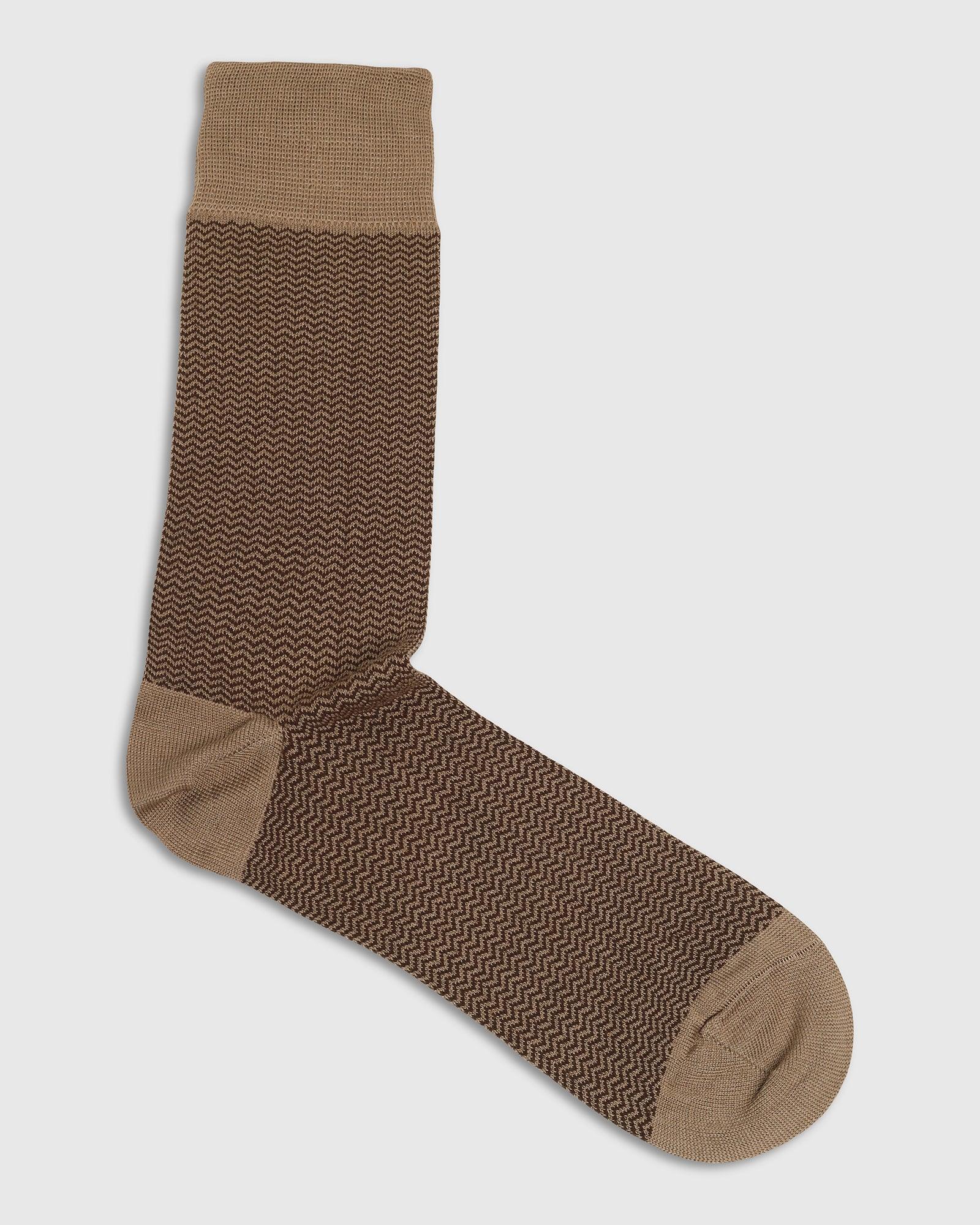 Cotton Beige Knitted Socks - Tusken
