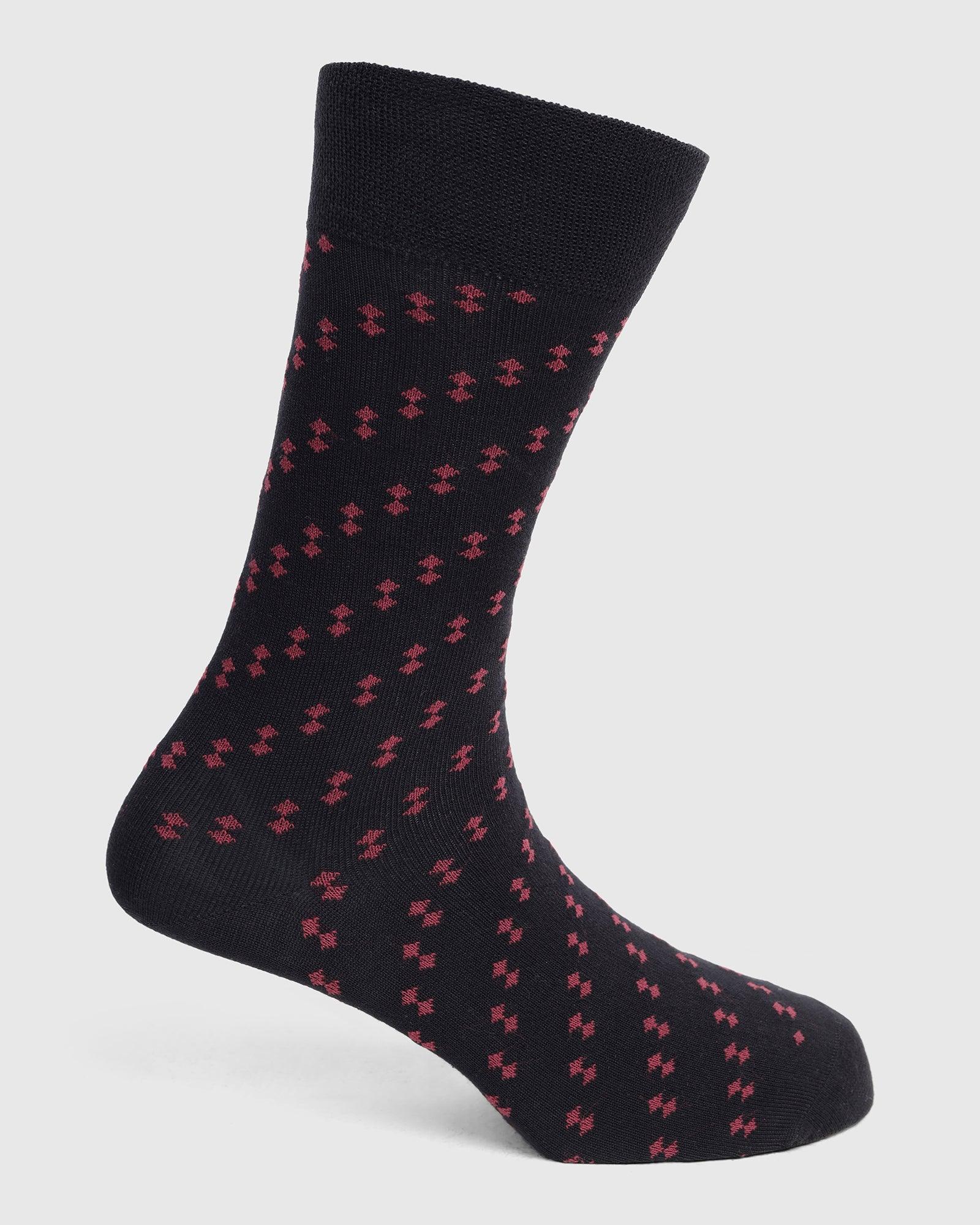 Cotton Black Knitted Socks - Toyo