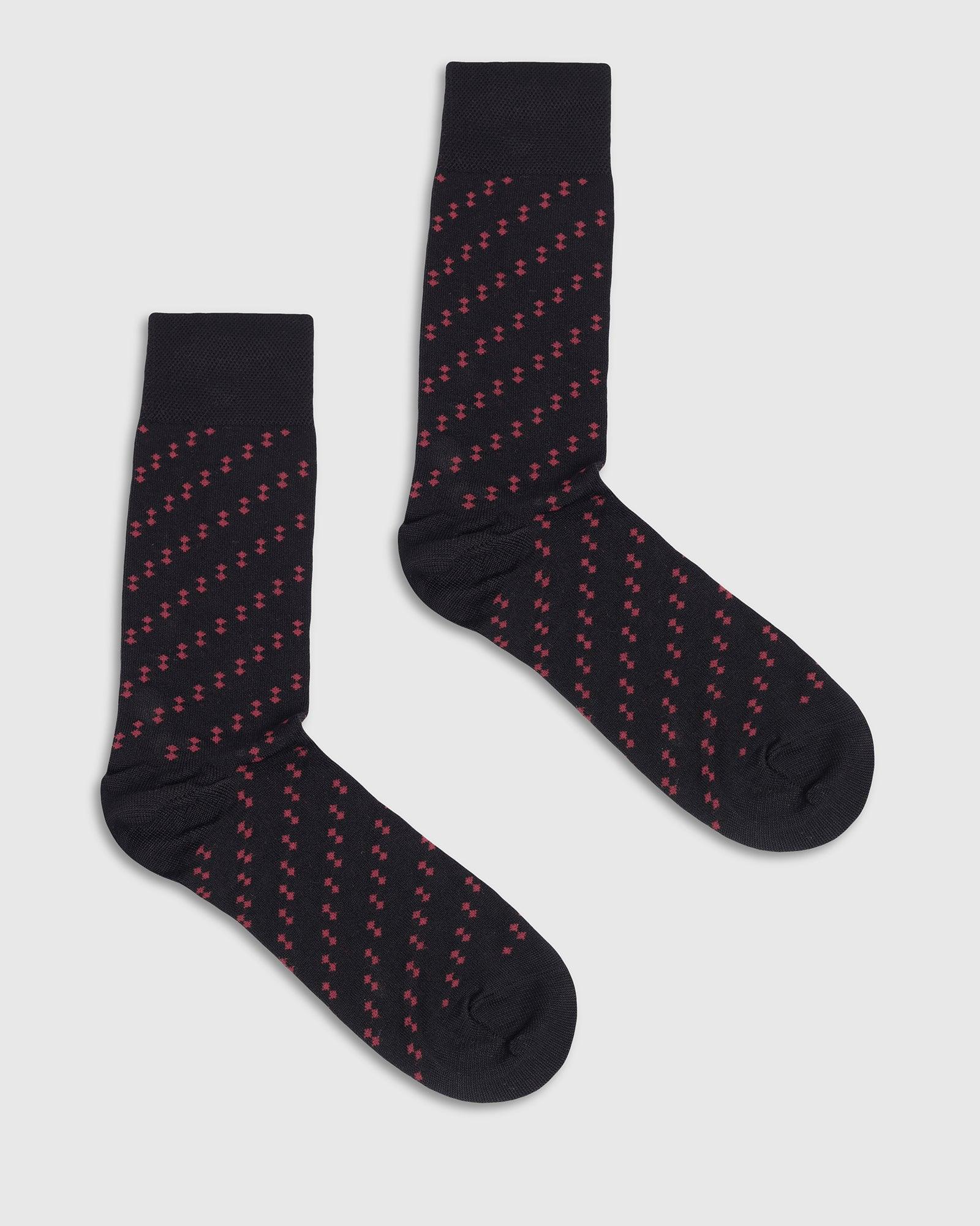 Cotton Black Knitted Socks - Toyo