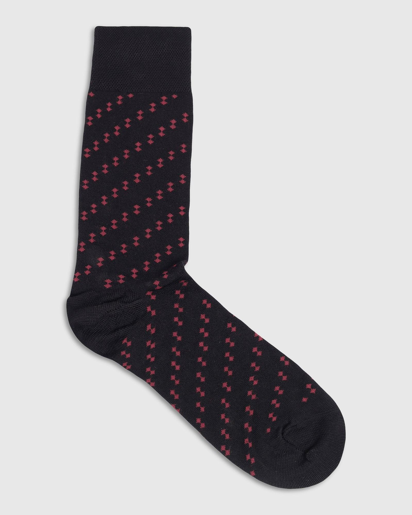 Cotton Black Knitted Socks - Toyo