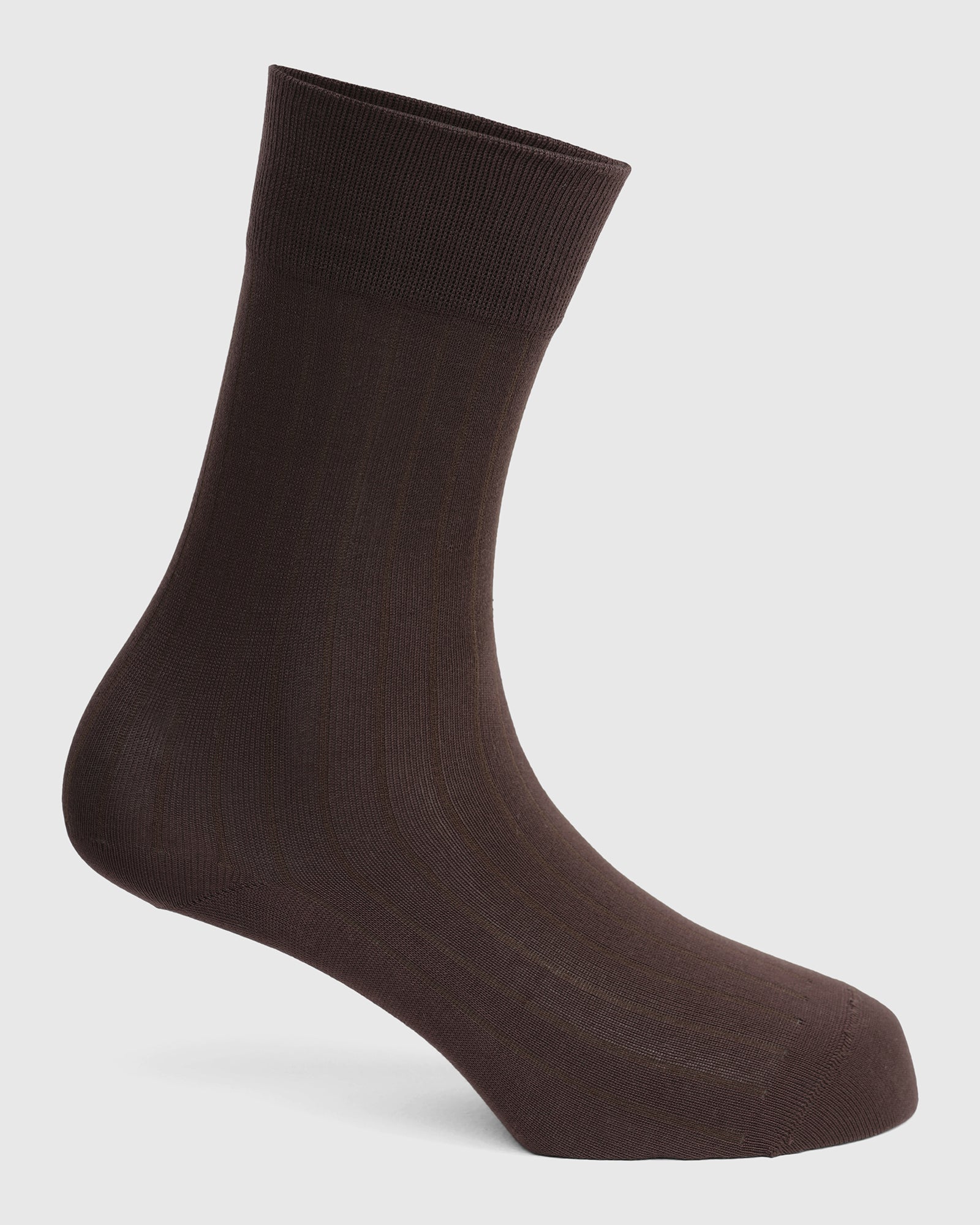 Cotton Brown Knitted Socks - Vanek