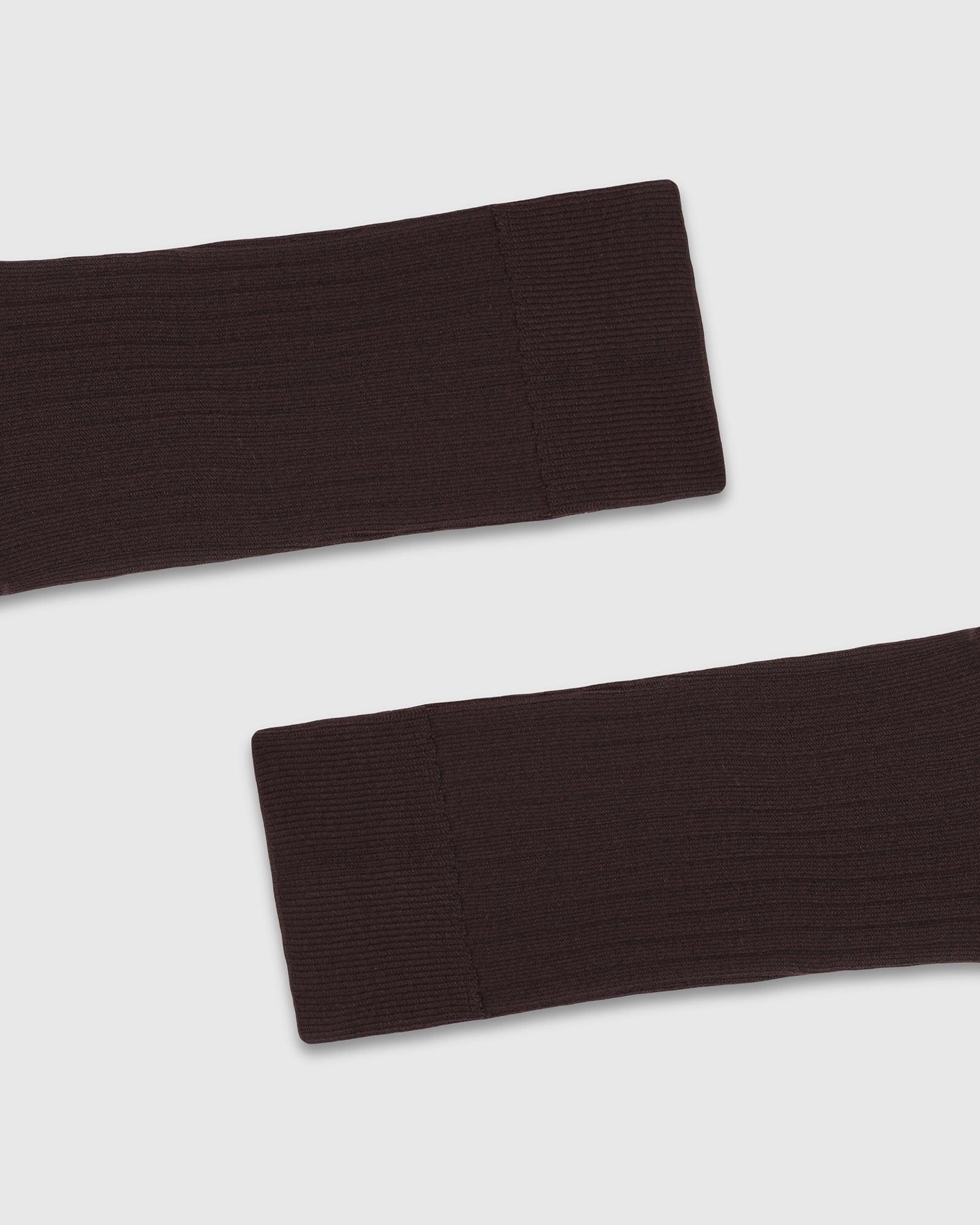 Cotton Chocolate Brown Knitted Socks - Thai