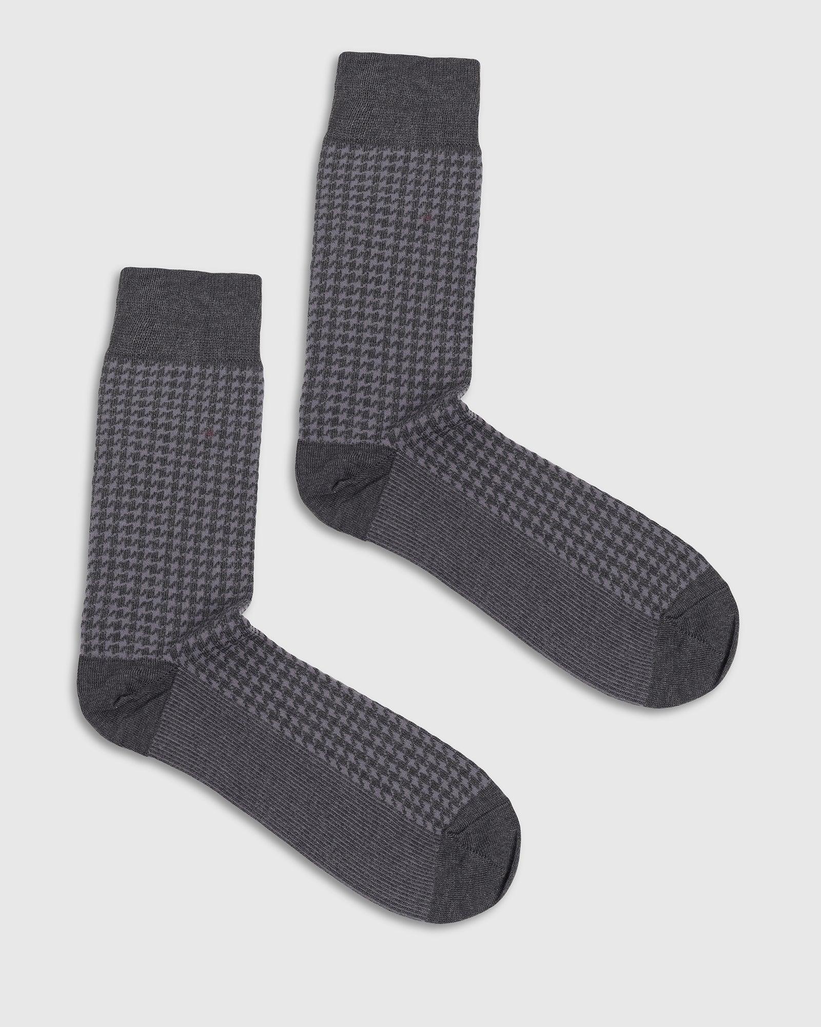 Cotton Dark Grey Knitted Socks - Tesla
