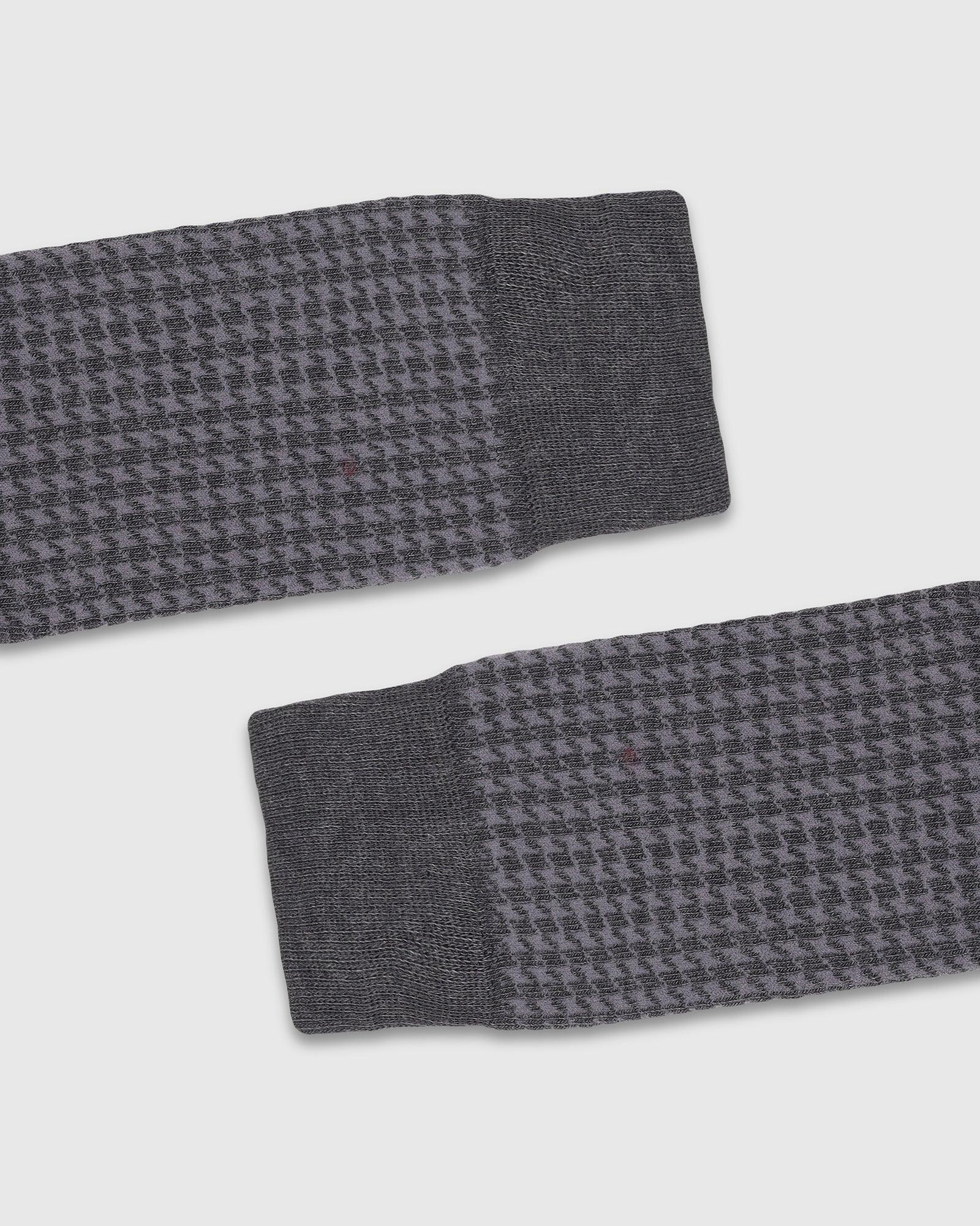 Cotton Dark Grey Knitted Socks - Tesla