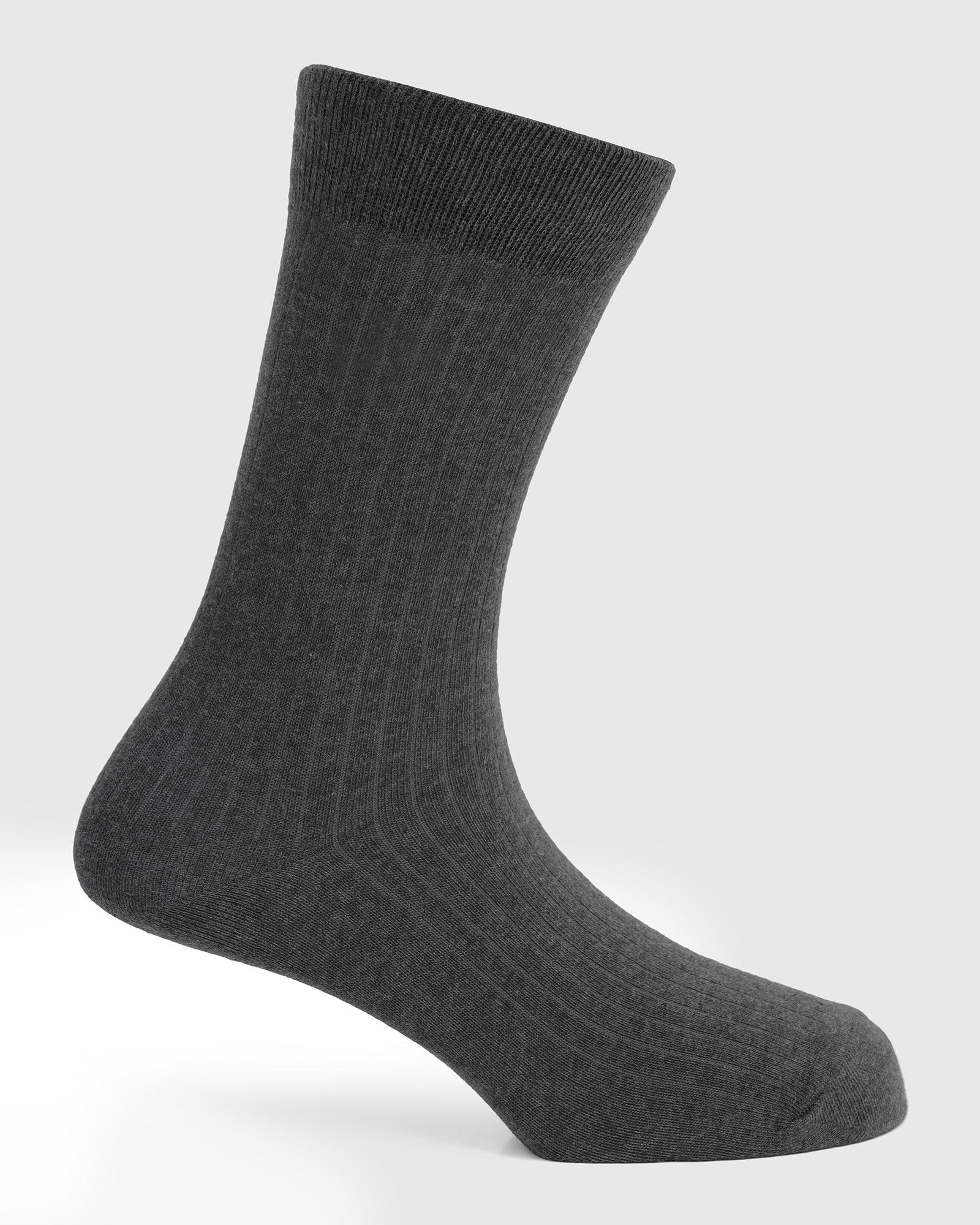 Cotton Dark Grey Knitted Socks - Turkey