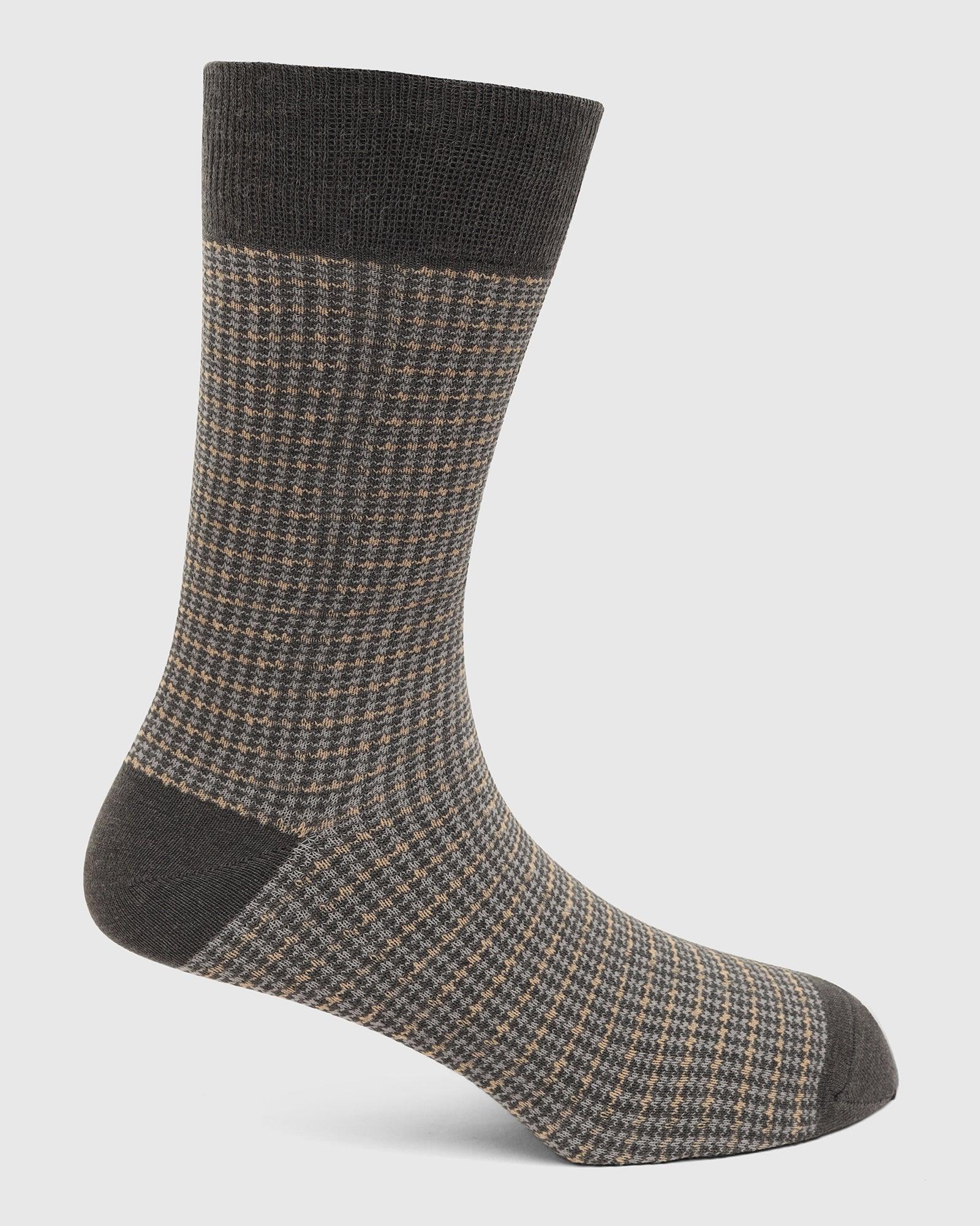 Cotton Dark Grey Knitted Socks - Tauro
