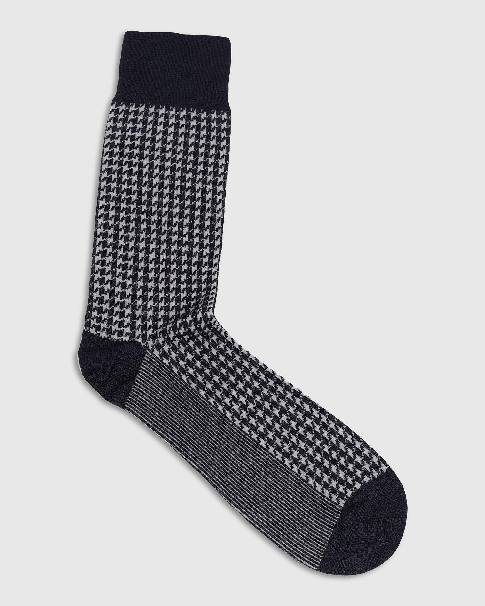 Cotton Dark Navy Knitted Socks - Tesla