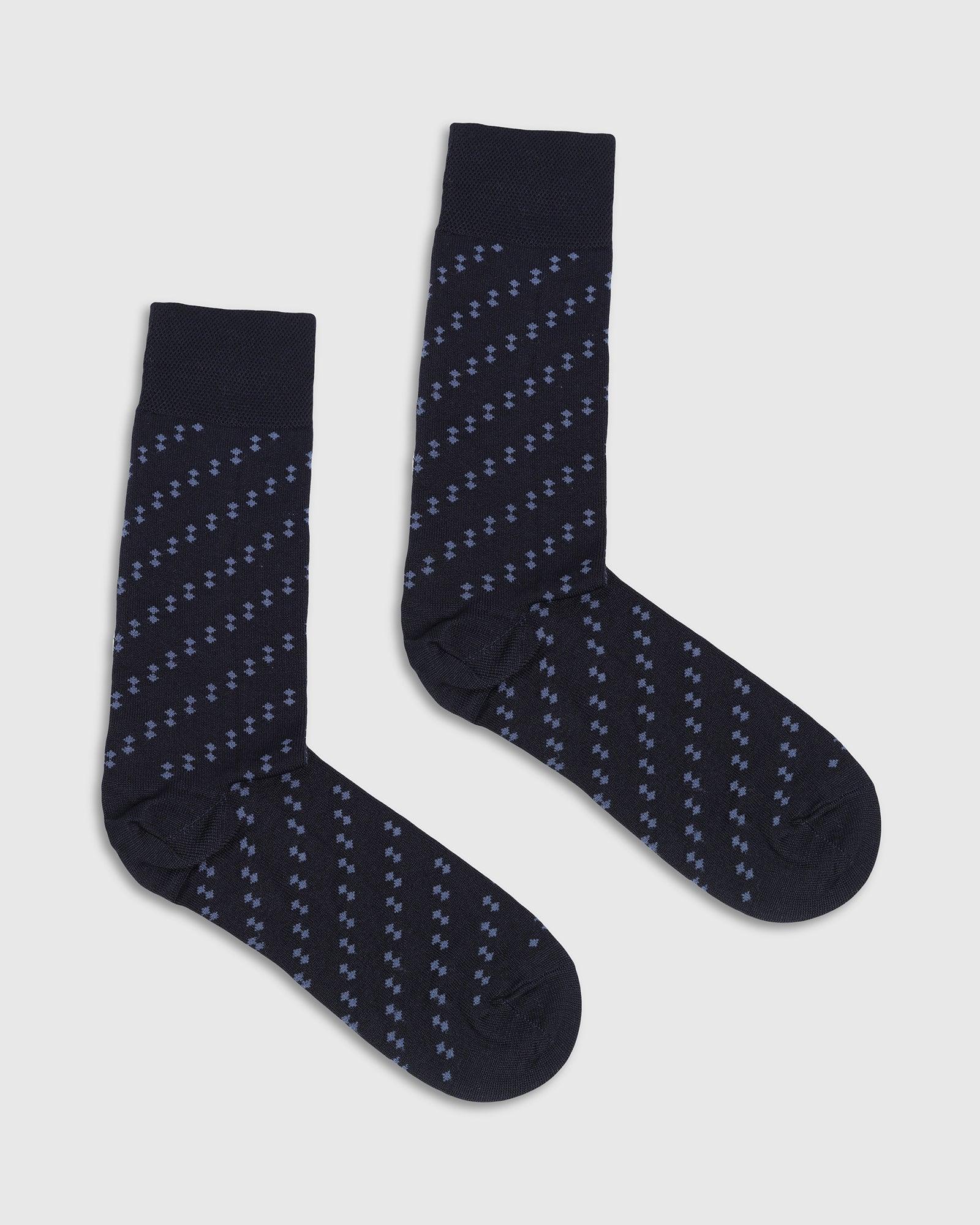 Cotton Dark Navy Knitted Socks - Toyo