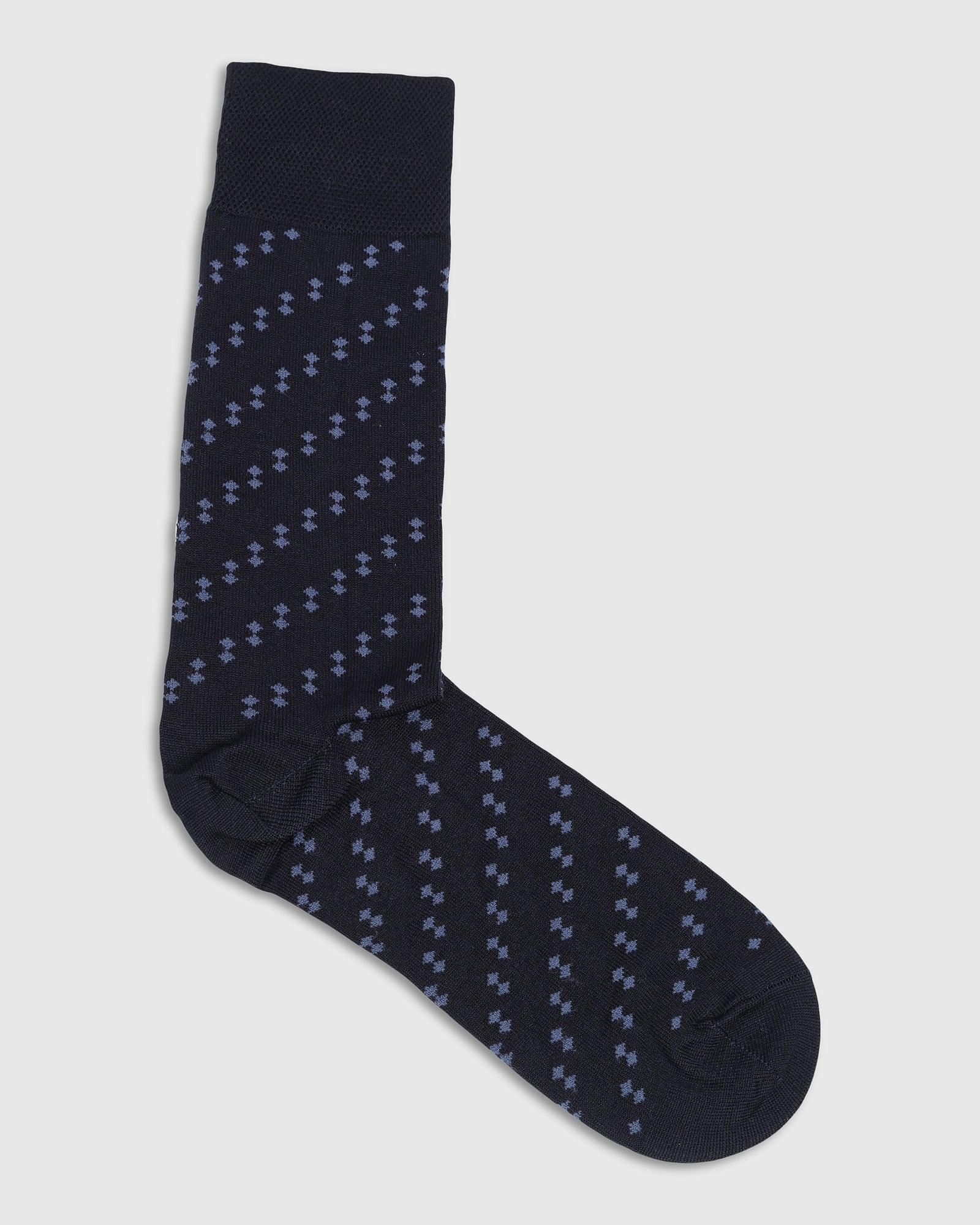 Cotton Dark Navy Knitted Socks - Toyo