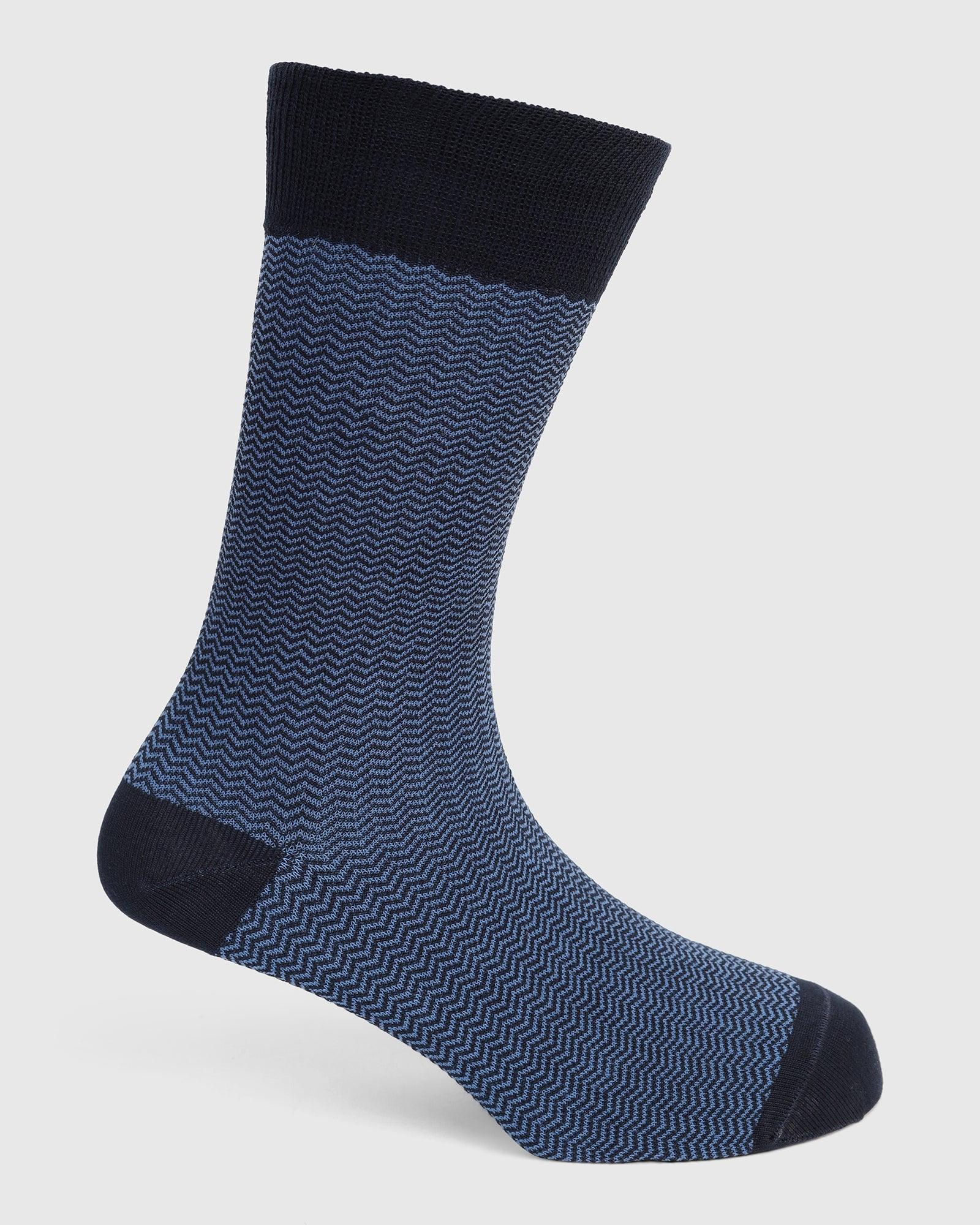 Cotton Dark Navy Knitted Socks - Tusken