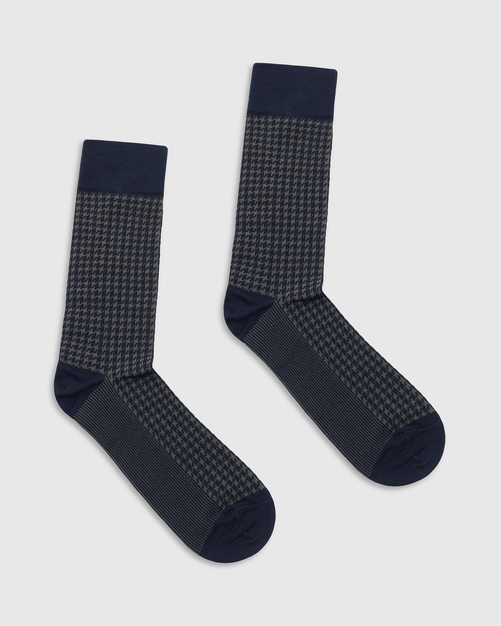 Cotton Deep Navy Knitted Socks - Tesla